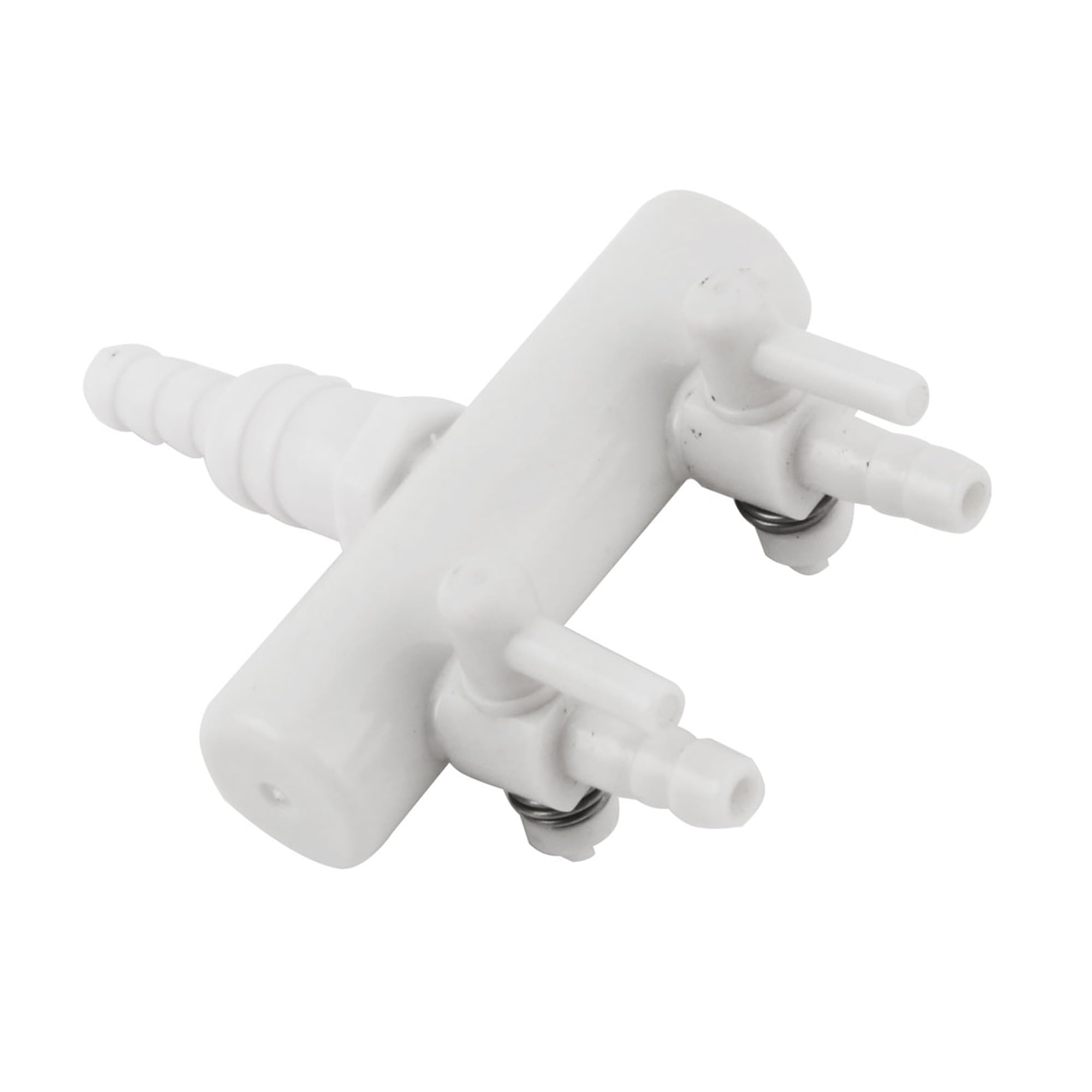 2-Way Plastic Air Splitter for Aquarium - 2.5 Inch Air Flow Control Valve with Tubing - Perfect for Fish Tank Oxygen Distribution & Air Pump Systems (White) - Ideal for Home Aquariums, Fish Breeding Tanks & Hydroponic Systems