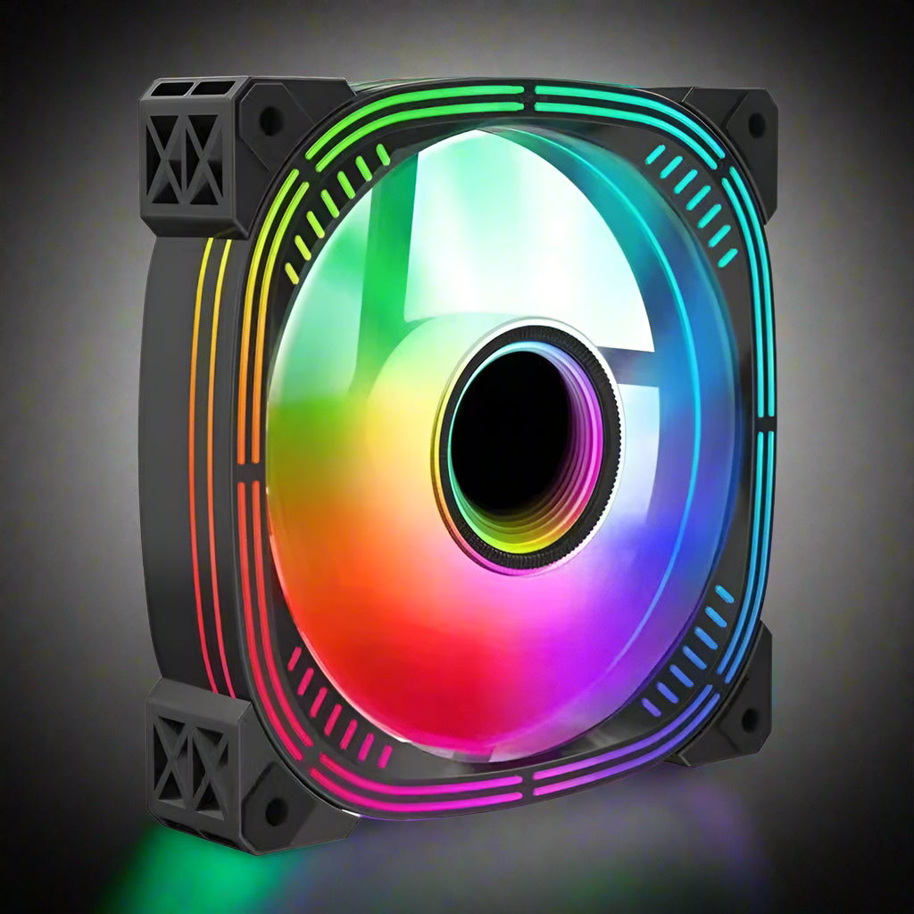 120mm ARGB PC Case Fan - 6-Pin Hydraulic Bearing, Ultra Quiet Cooling Fan with Black Frame, RGB LED Computer Fan for Gaming PC, Desktop, Case Cooling