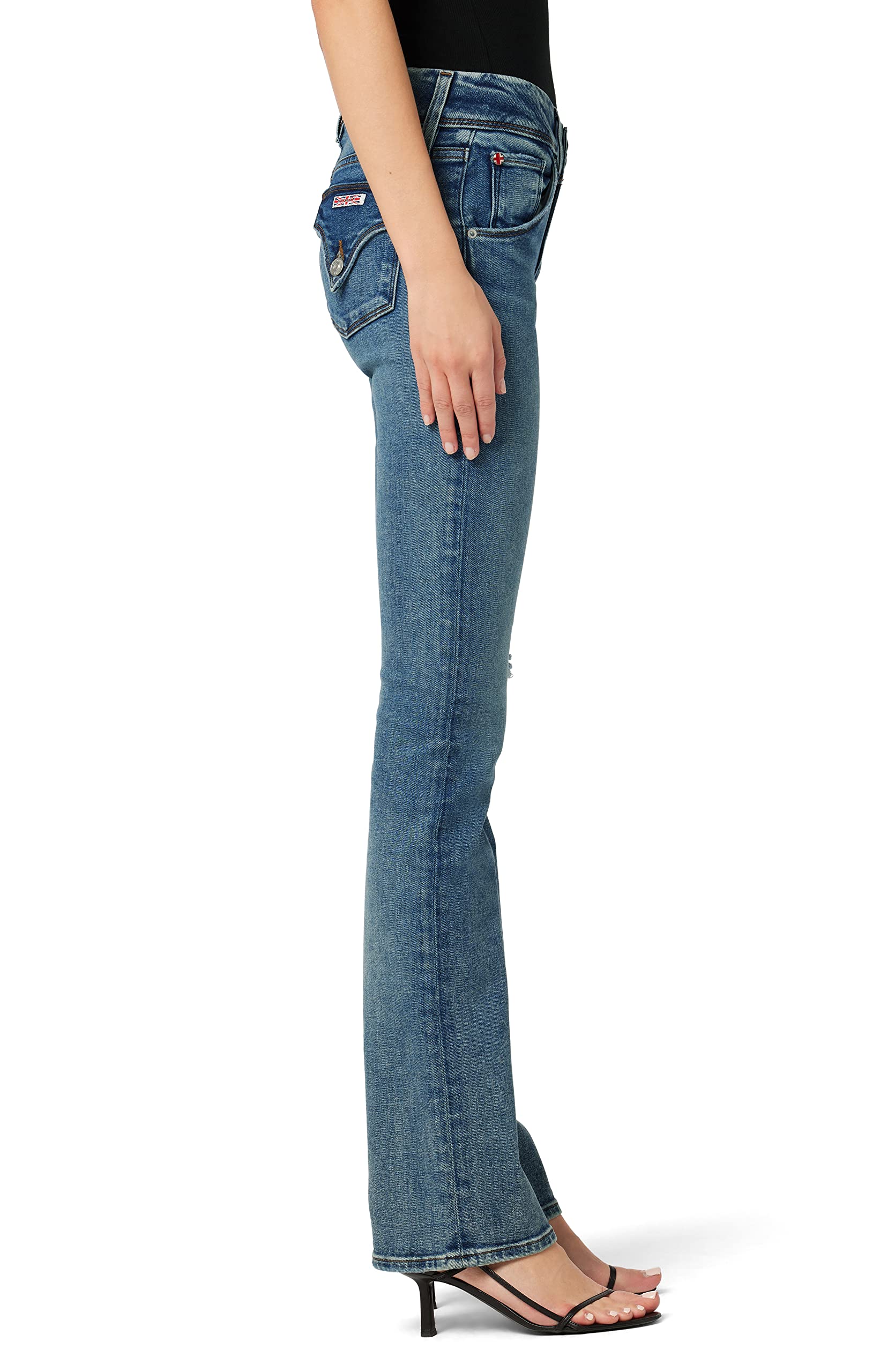 HUDSON Women's Beth Baby Bootcut Jeans with Back Flap Pockets - Comfortable Stretch Denim for Casual Wear & Everyday Outfits