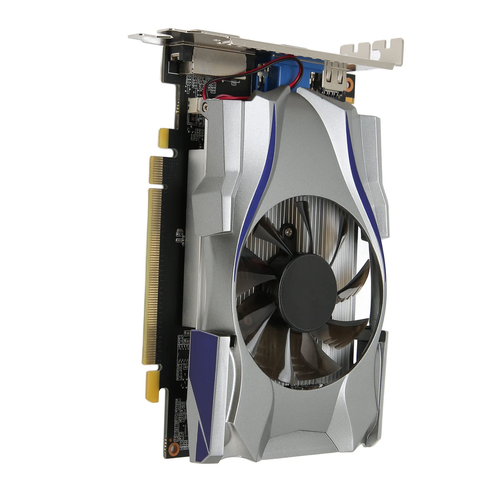 Yctze 2GB GDDR5 Gaming Graphics Card with 128BIT Memory, 192 CUDA Cores & 32 Texture Units | 3200MHz Memory Frequency | Single Fan Cooling | DirectX11 Support | DVI VGA HD Interface for PC Gaming, Video Editing & 3D Rendering