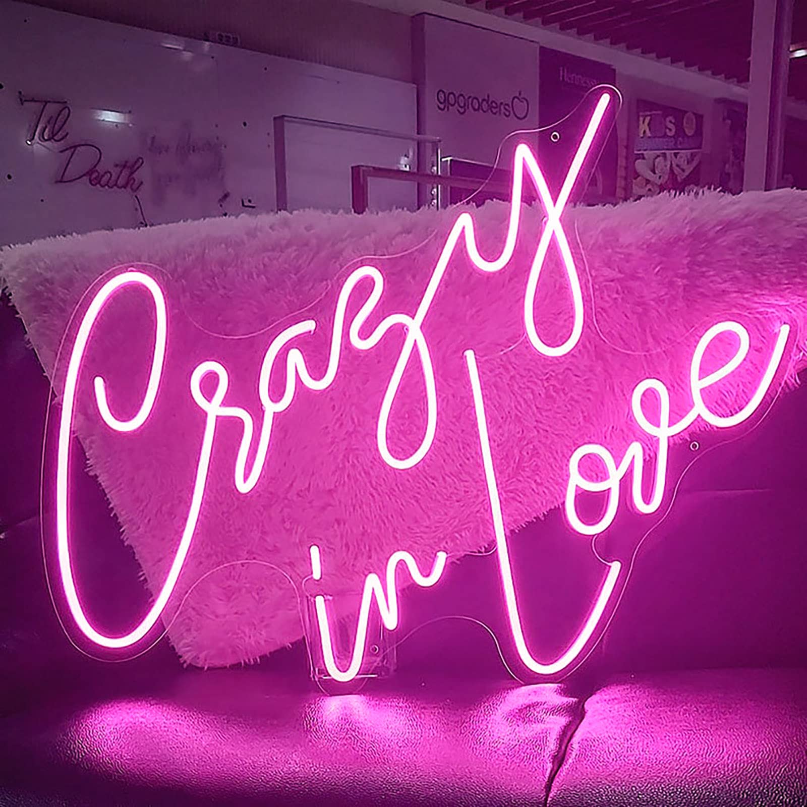 Large Crazy in Love LED Neon Sign - 23.6