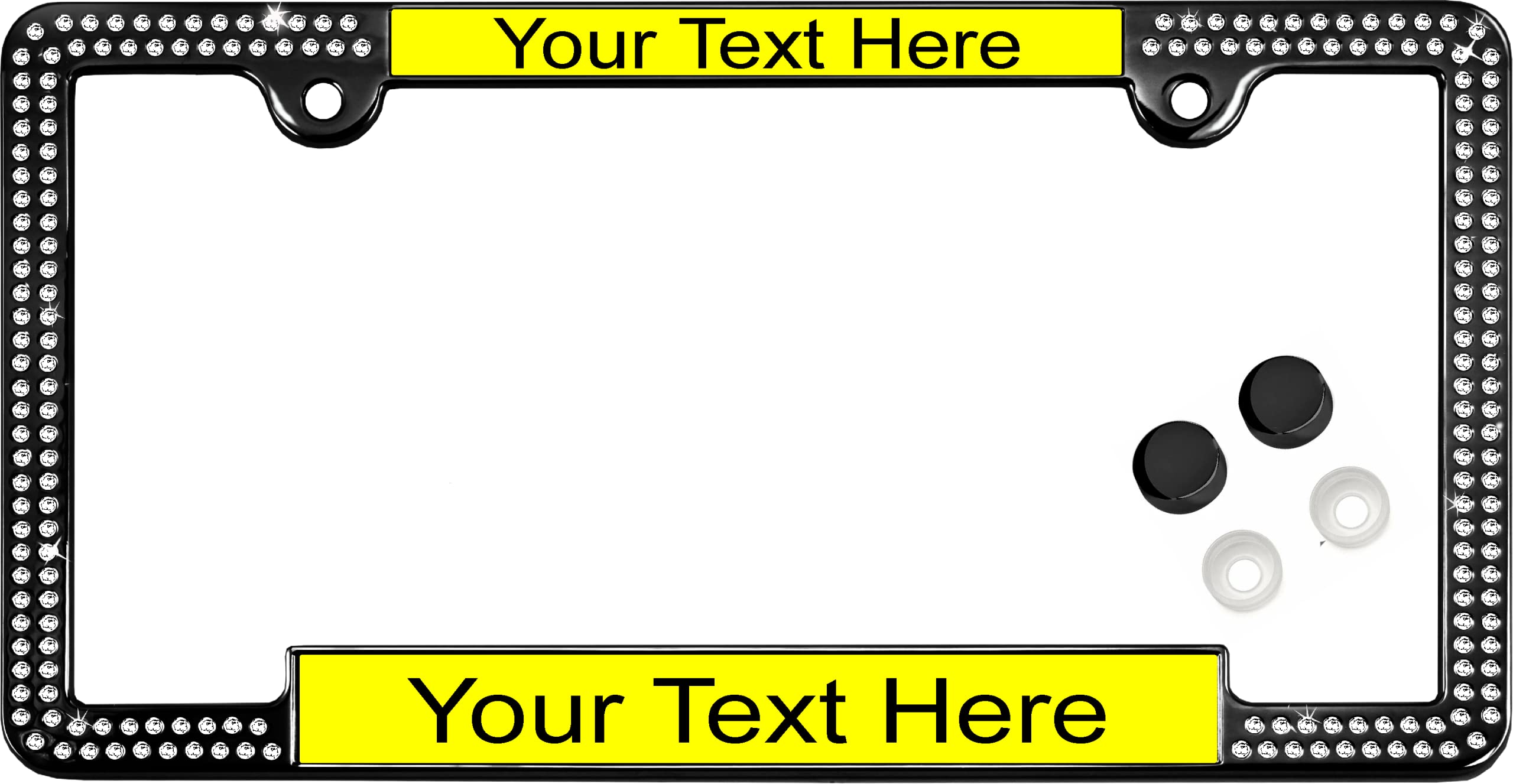 Custom Laser Engraved Crystal License Plate Frame - Bling Car Accessory for Personalization