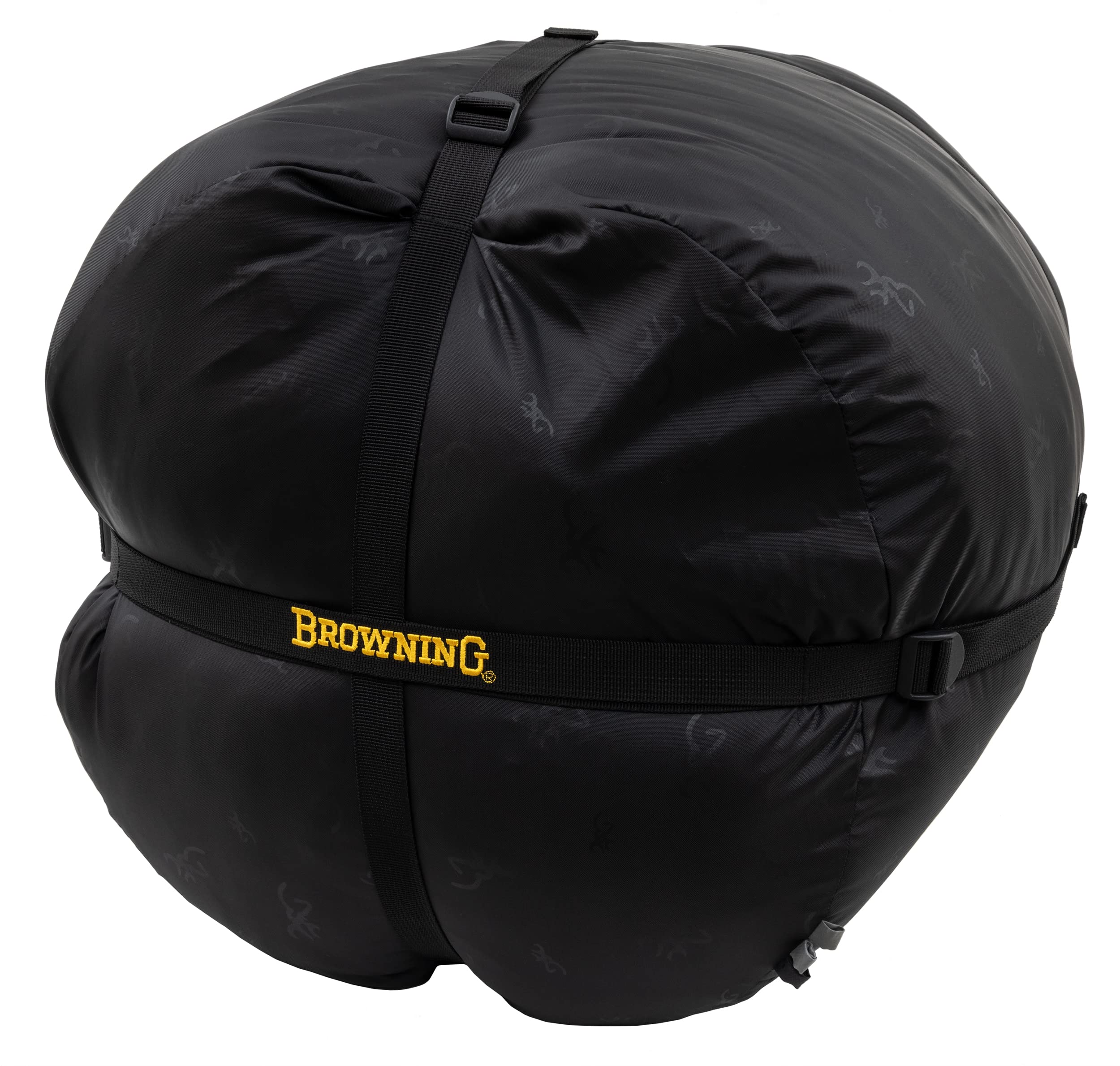 Browning McKinley 0°F Oversized Hooded Rectangle Sleeping Bag - Ripstop Outer & Brushed Polyester Liner - Includes Compression Stuff Sack - Perfect for Camping, Hiking & Cold Weather Adventures