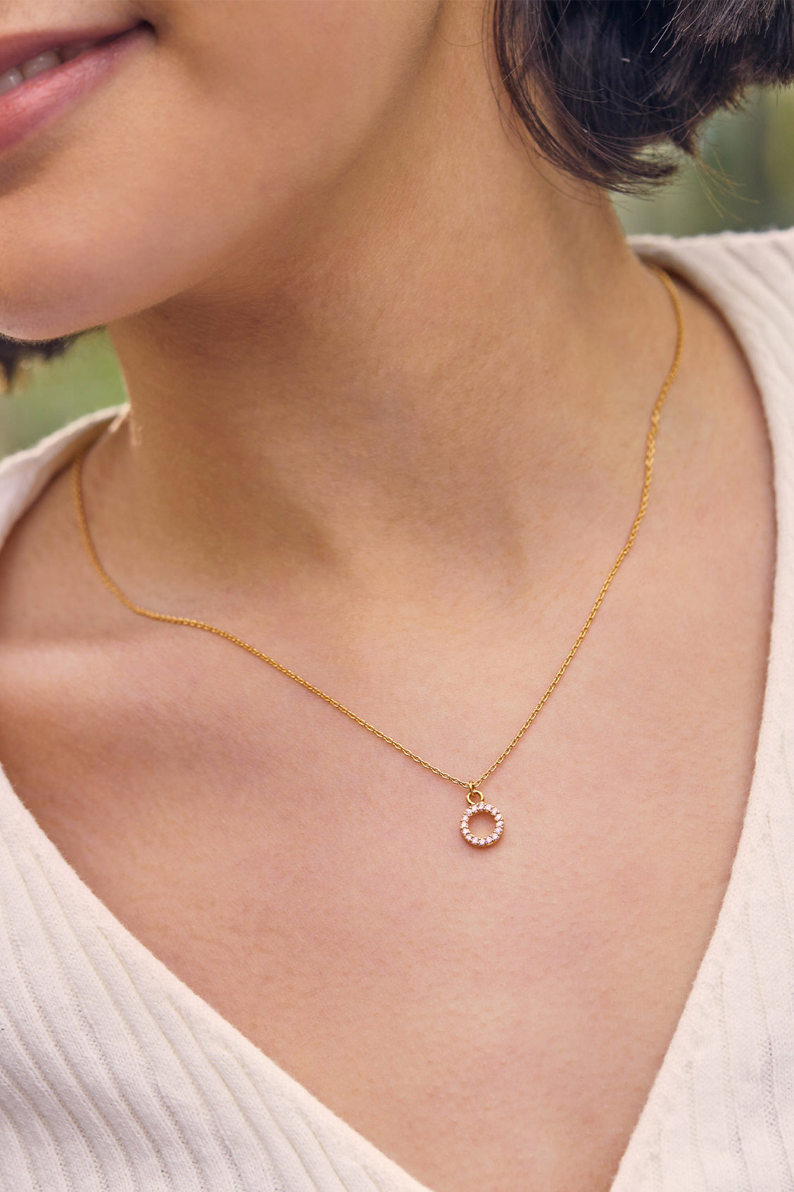 Circle CZ Pendant Necklace for Women - Elegant Cubic Zirconia Jewelry for Everyday Wear & Special Occasions