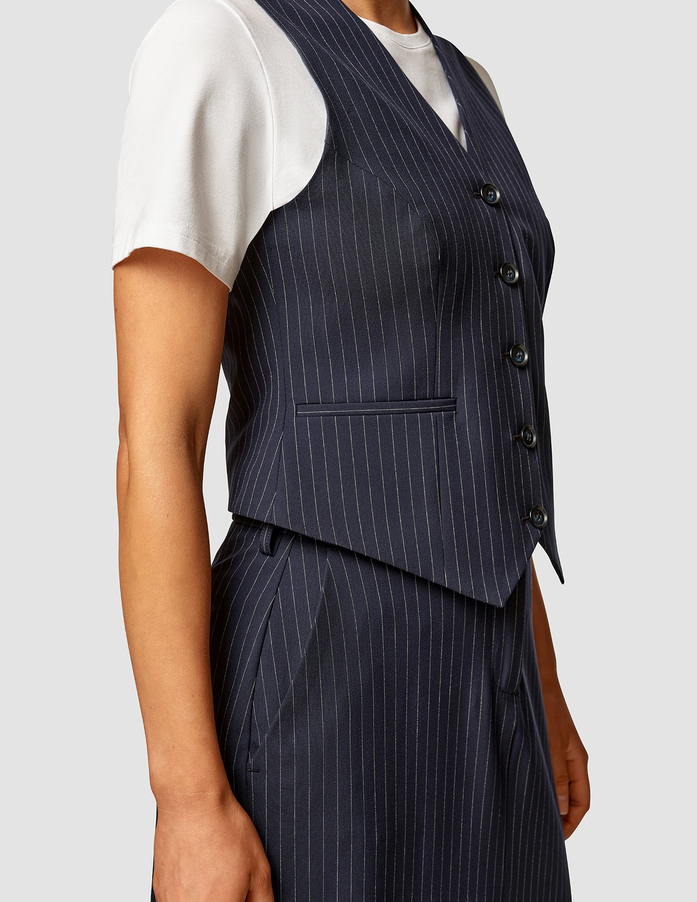Essential Navy Pinstripe Vest for Men - Lightweight Summer Layering Piece for Office, Wedding & Formal Events