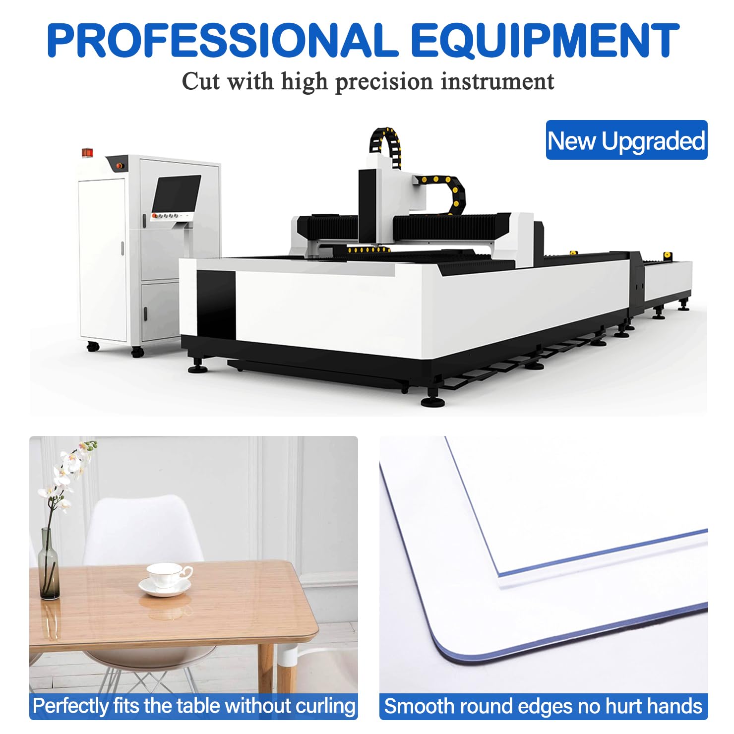 44x84 Inch Clear PVC Table Protector - Waterproof Rectangular Plastic Desk Pad Mat for Office, Computer, Wood Furniture | Coffee Table, Kitchen Countertop, Sofa Side Table & Media Stand Cover - Durable Scratch-Resistant Surface Protection