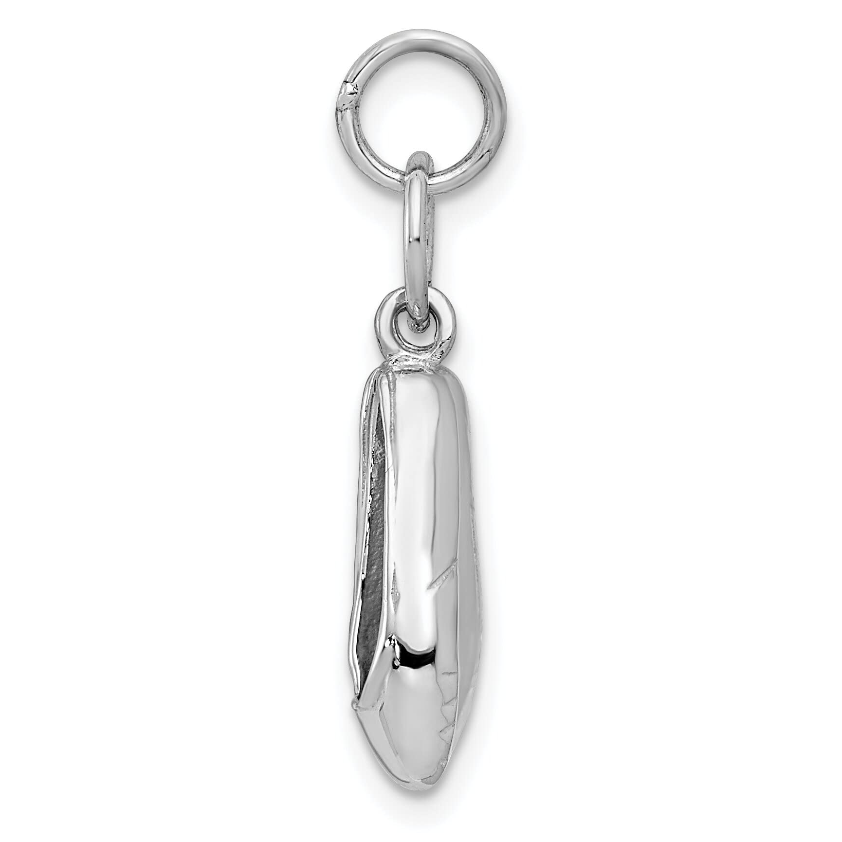 14K White Gold 3D Movable Ballet Slippers Charm Pendant - Elegant Jewelry Gift for Dancers, Ballerinas & Dance Lovers - Perfect for Necklaces, Bracelets & Dance-Themed Jewelry Collections