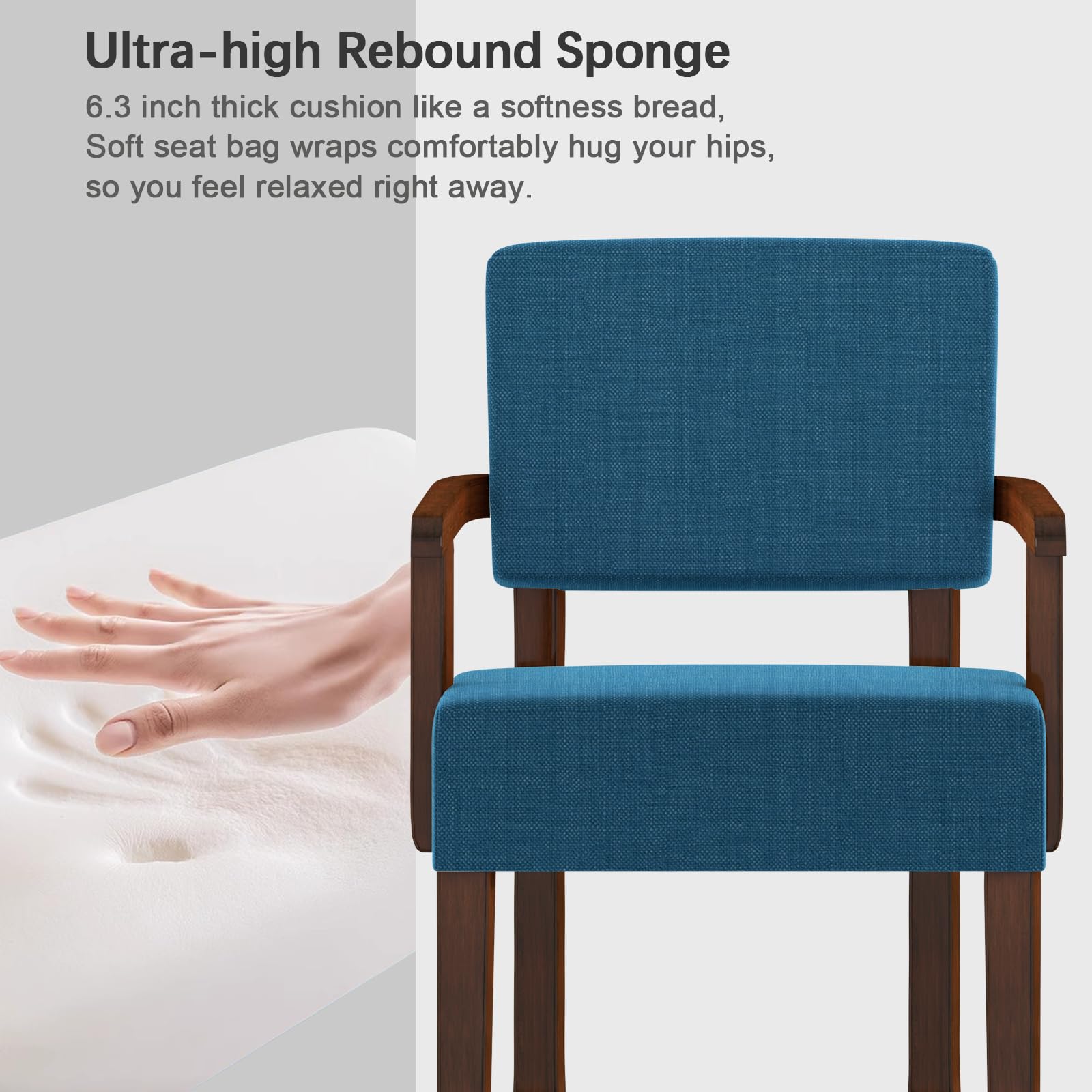 Comfortable Oversized Accent Chair with Wood Frame & Soft Seat - Perfect for Living Room, Dining Room, Bedroom, Reading Nook & Waiting Areas
