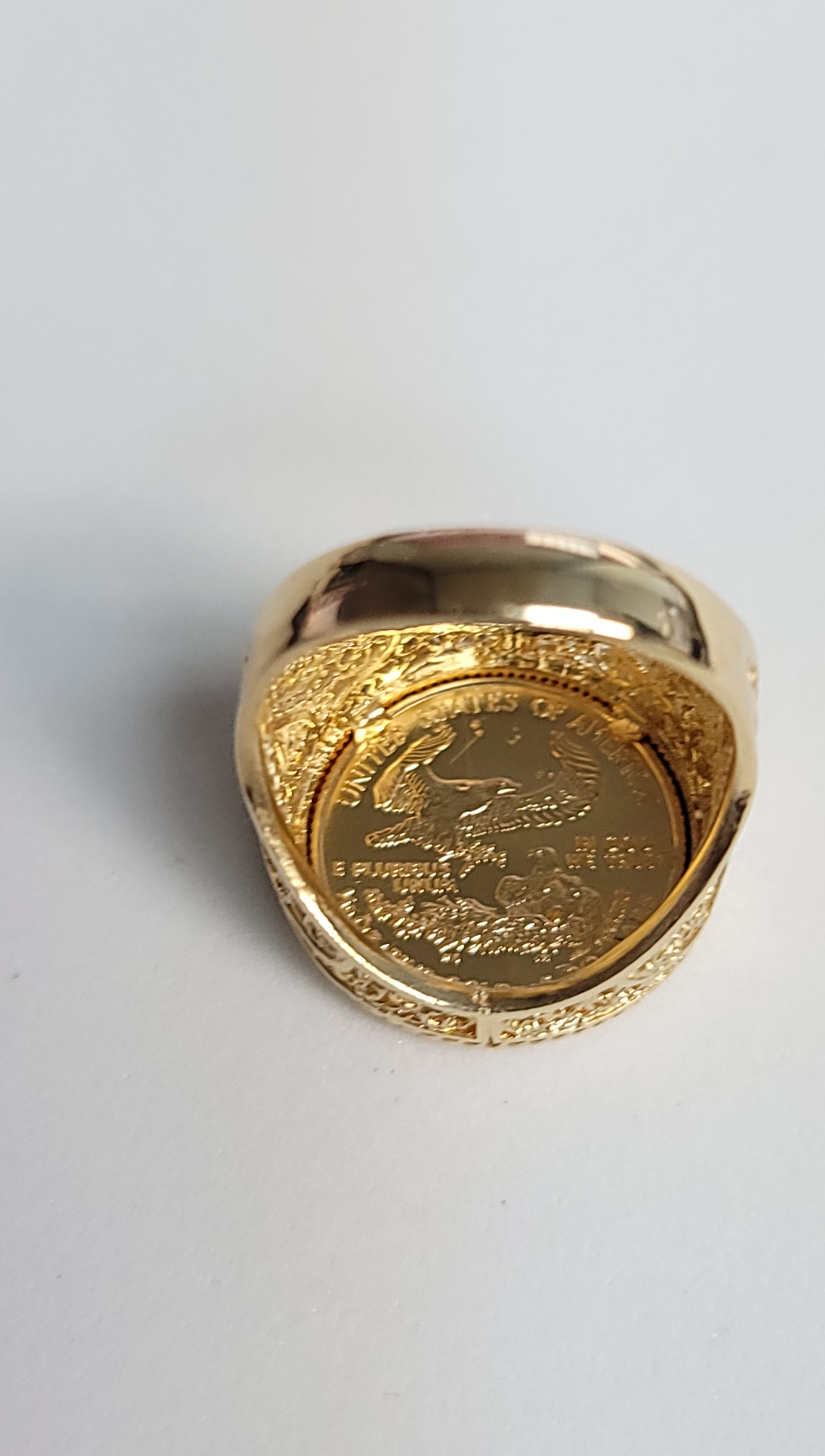 22K Fine Gold Ring with Lady Liberty, Rope & Heart Design - 1/10OZ Solid Gold Band for Women | Perfect Gift for Anniversary, Valentine's Day & Special Occasions