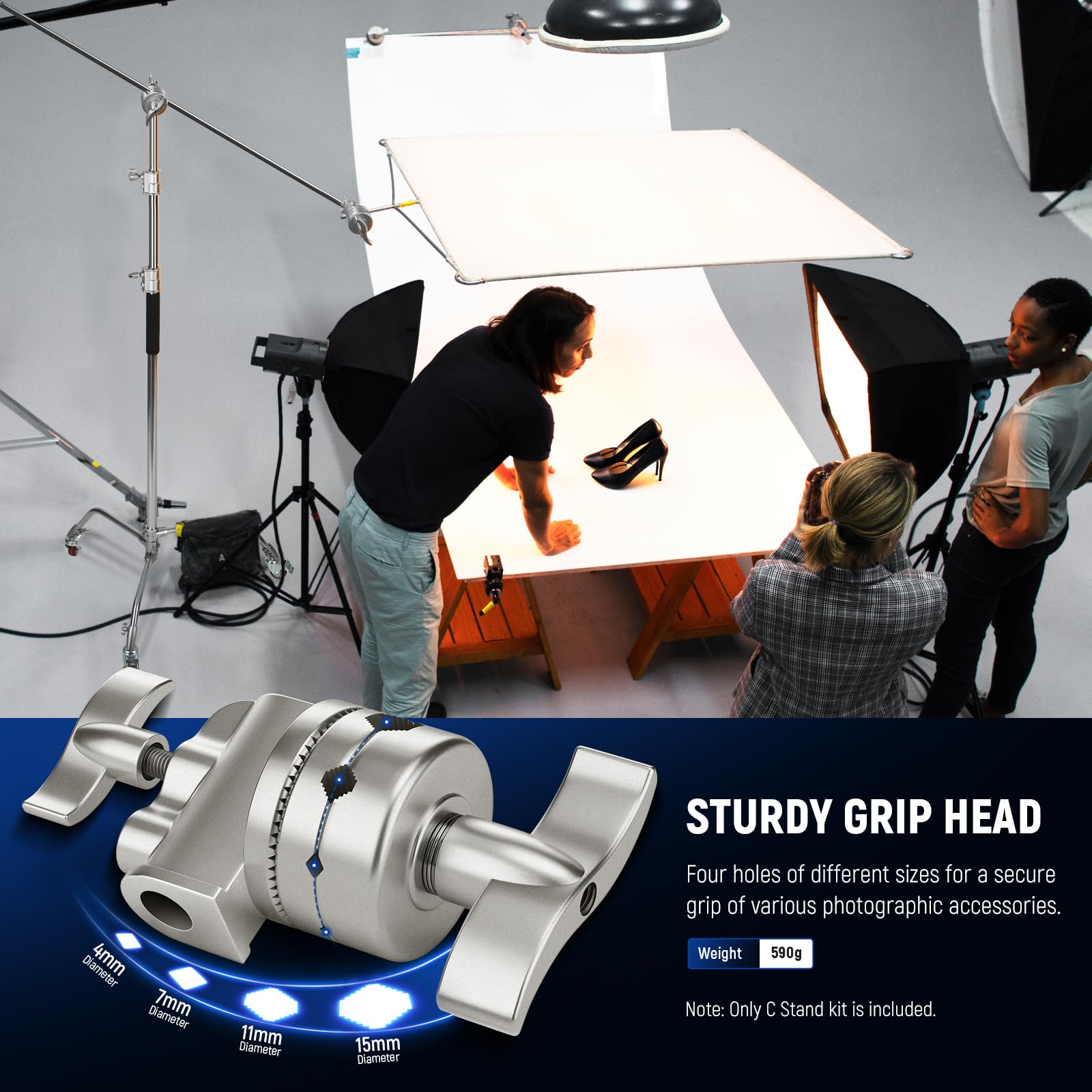 Neewer Heavy Duty 13ft/4m Adjustable Metal Light Stand with Spring Cushion - 1/4