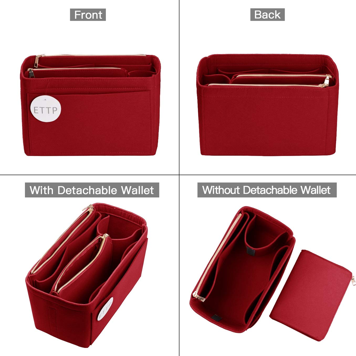 Premium Felt Purse Organizer Insert for LV Speedy, Neverfull & Tote Bags - 5 Sizes Handbag Shaper & Storage Solution | Perfect for Travel, Work & Daily Organization