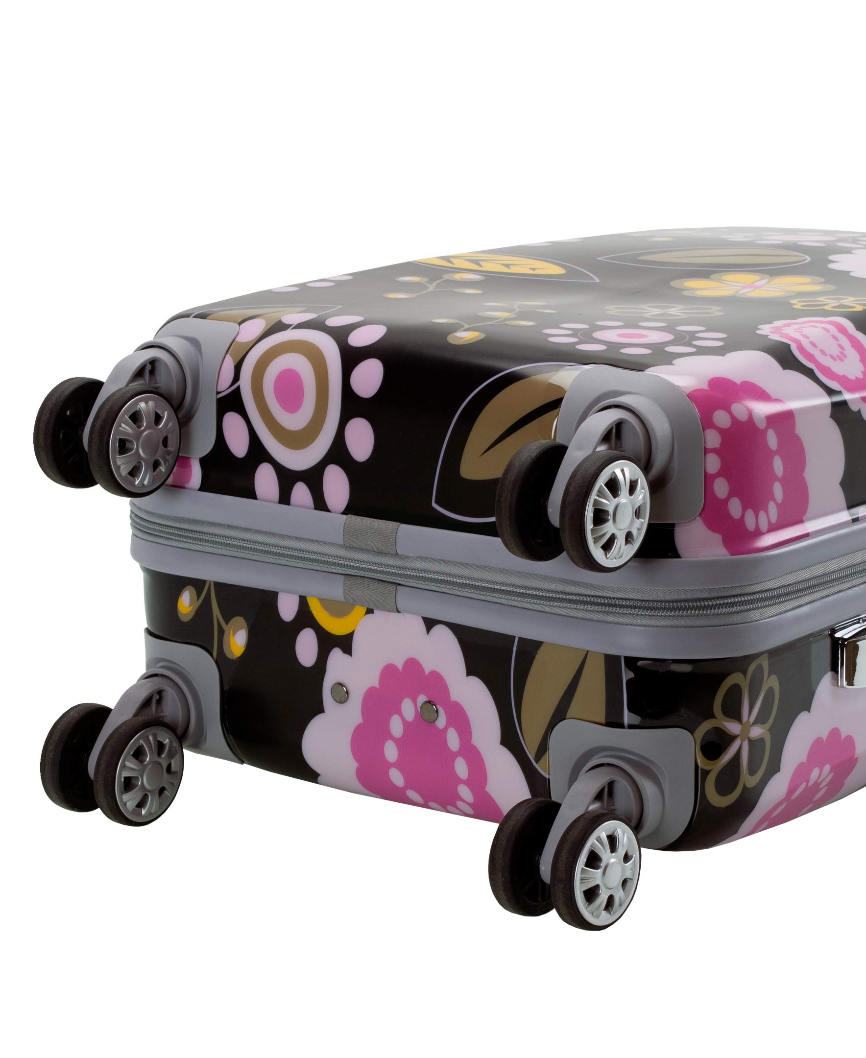 Rockland Vision Hardside Spinner Wheel Carry-On Luggage 20 Inch - Lightweight Expandable Suitcase with 360° Wheels for Air Travel, Business Trips & Weekend Getaways (Pucci Design)