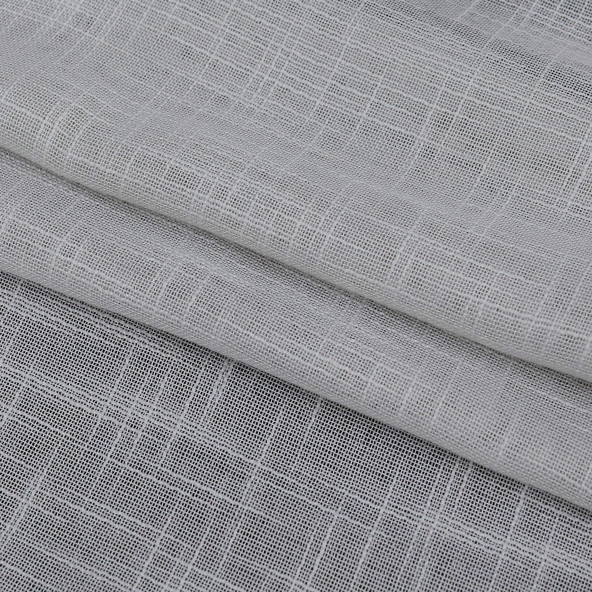 Sheer Half Window Curtains - Linen Texture Light Filtering Tiers for Bedroom, Kitchen, Bathroom - 2 Panels (Grey, 36x36 Inches) - Perfect for Privacy & Natural Light in Living Spaces