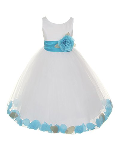 White With Turquoise Sash, Flower & Petals