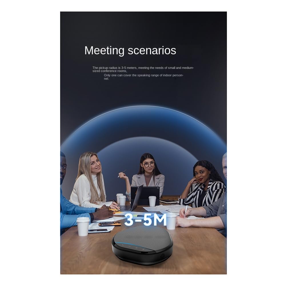 Kanylavy USB Video Conference Microphone Speaker - 360° Omnidirectional Noise Cancelling PC Computer Mic for Home Office, Online Meetings & Webinars | Crystal Clear Audio for Zoom, Teams & Skype Calls