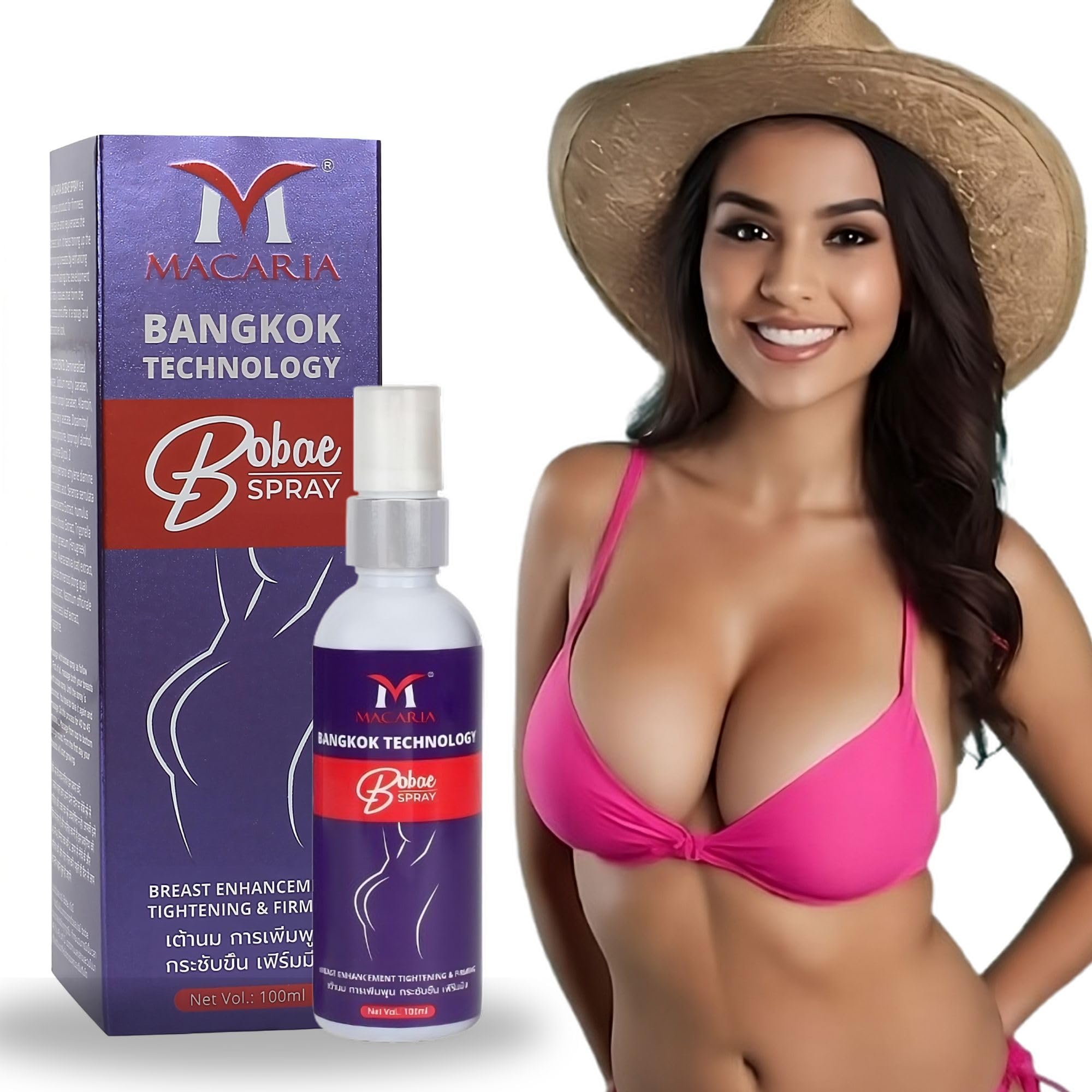 MACARIA Breast Enhancement Cream Spray - Natural Bust Firming & Lifting for Women | Fast Results | Perfect for Daily Use & Special Occasions