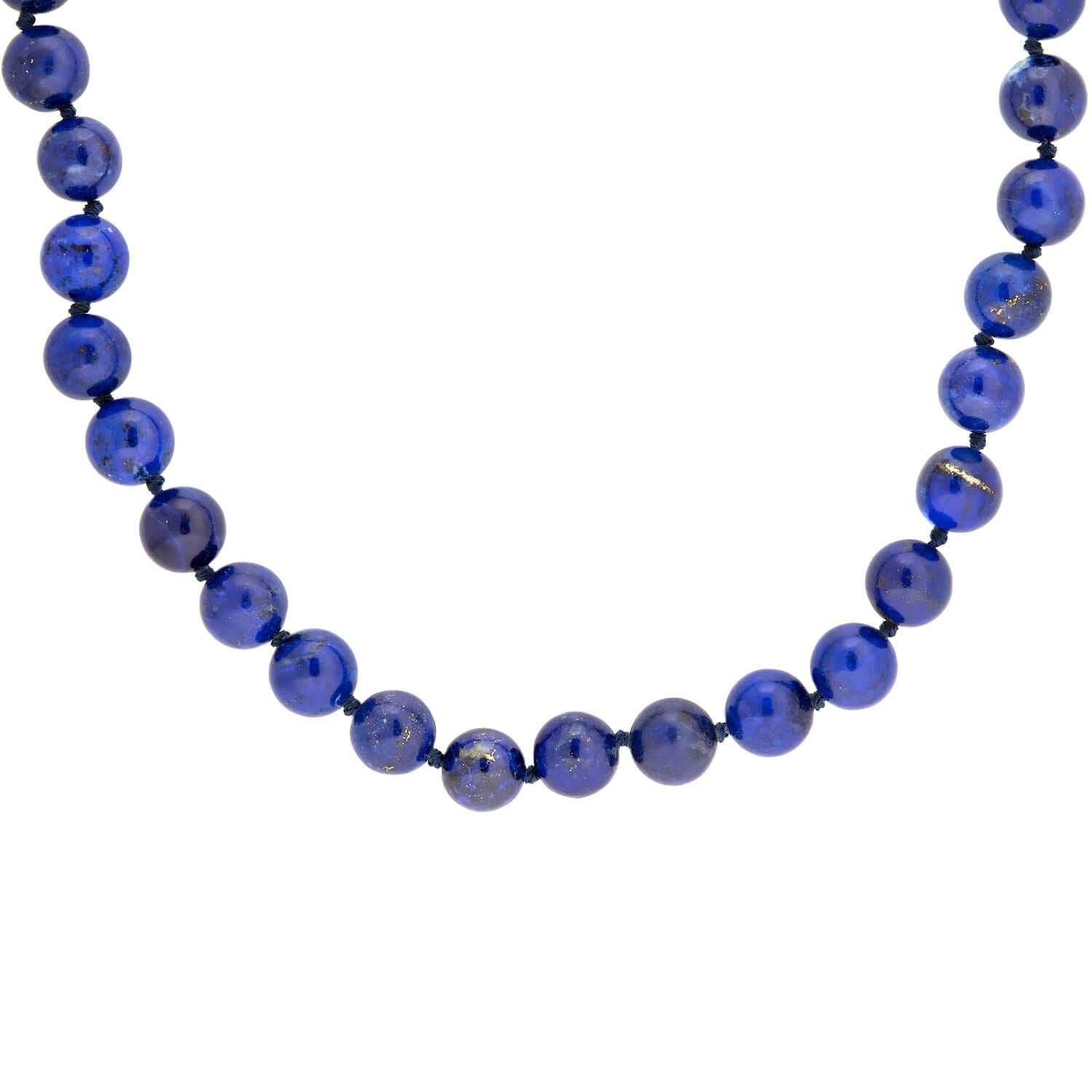 Estate Gold Filled Lapis Lazuli Bead Necklace 24 Inch - Elegant Layered Jewelry for Women, Perfect for Weddings, Parties & Special Occasions