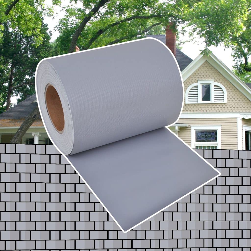 30-Pack Weatherproof PVC Privacy Screen Fence Roll - 229.7'x0.6' Light Gray Flexible Garden Barrier with Transparent Clips | Outdoor Use for Patio, Deck, Pool, and Yard Privacy Protection