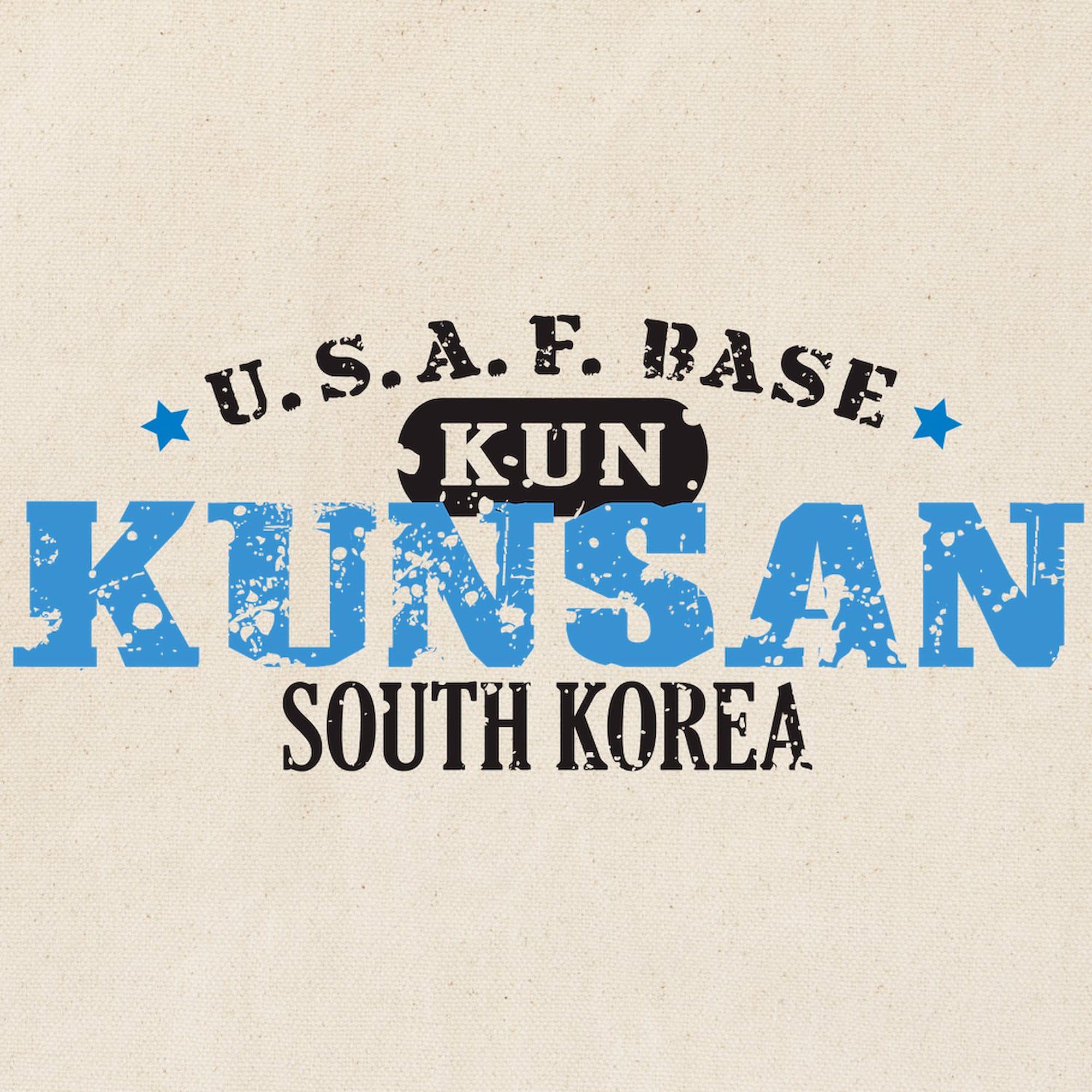 Kunsan Air Force Base Tote Bag - Natural Canvas Reusable Shopping Bag for Military Supporters, Commissary & PX Shopping, Beach Trips & Daily Errands