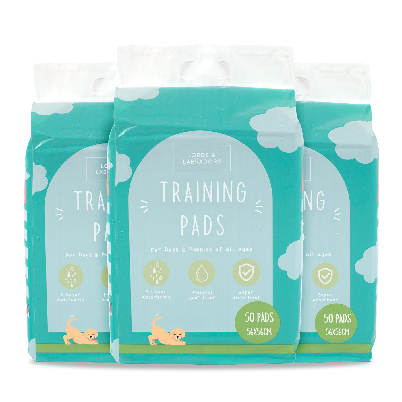 Premium Puppy Training Pads - Super Absorbent Leak Proof Triple Pack for Small & Large Dogs - Perfect for Housebreaking, Crate Training & Travel Use