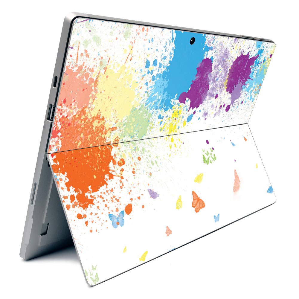 Premium Carbon Fiber Skin for Microsoft Surface Pro 7 - Vibrant Splash of Color | Textured Protective Cover | Easy Application & Removal | Made in USA | Perfect for Work, Travel & School Protection