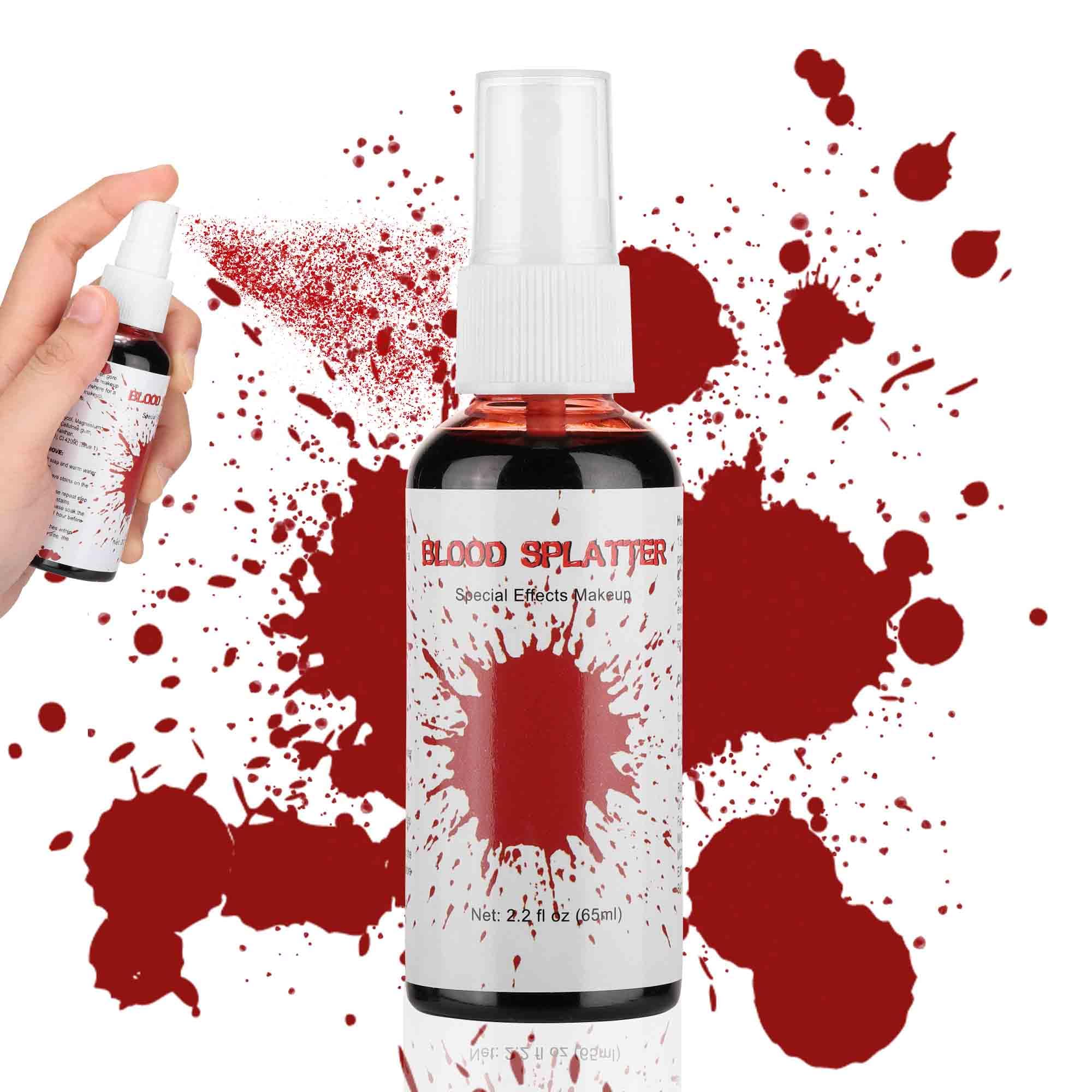 Professional Fake Blood Spray 2.2oz - Realistic Blood Splatter Effect for Halloween Makeup, SFX Costumes, Zombie FX & Theater Performances | Perfect for Cosplay, Horror Parties and Special Effects Makeup