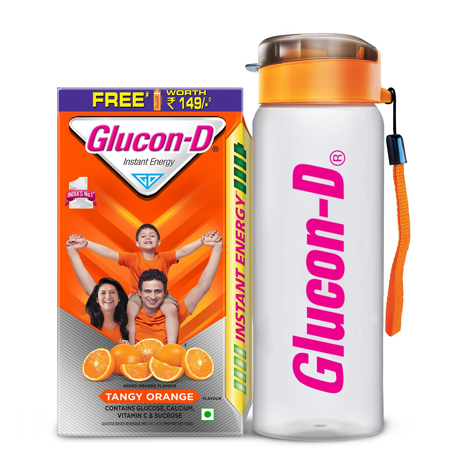 Glucon-D Tangy Orange Glucose Powder (1kg Refill) - Tasty Orange Flavored Instant Energy Drink with Vitamin C & Calcium | Boosts Immunity & Bone Health | Perfect for Sports, Workouts & Daily Energy Boost