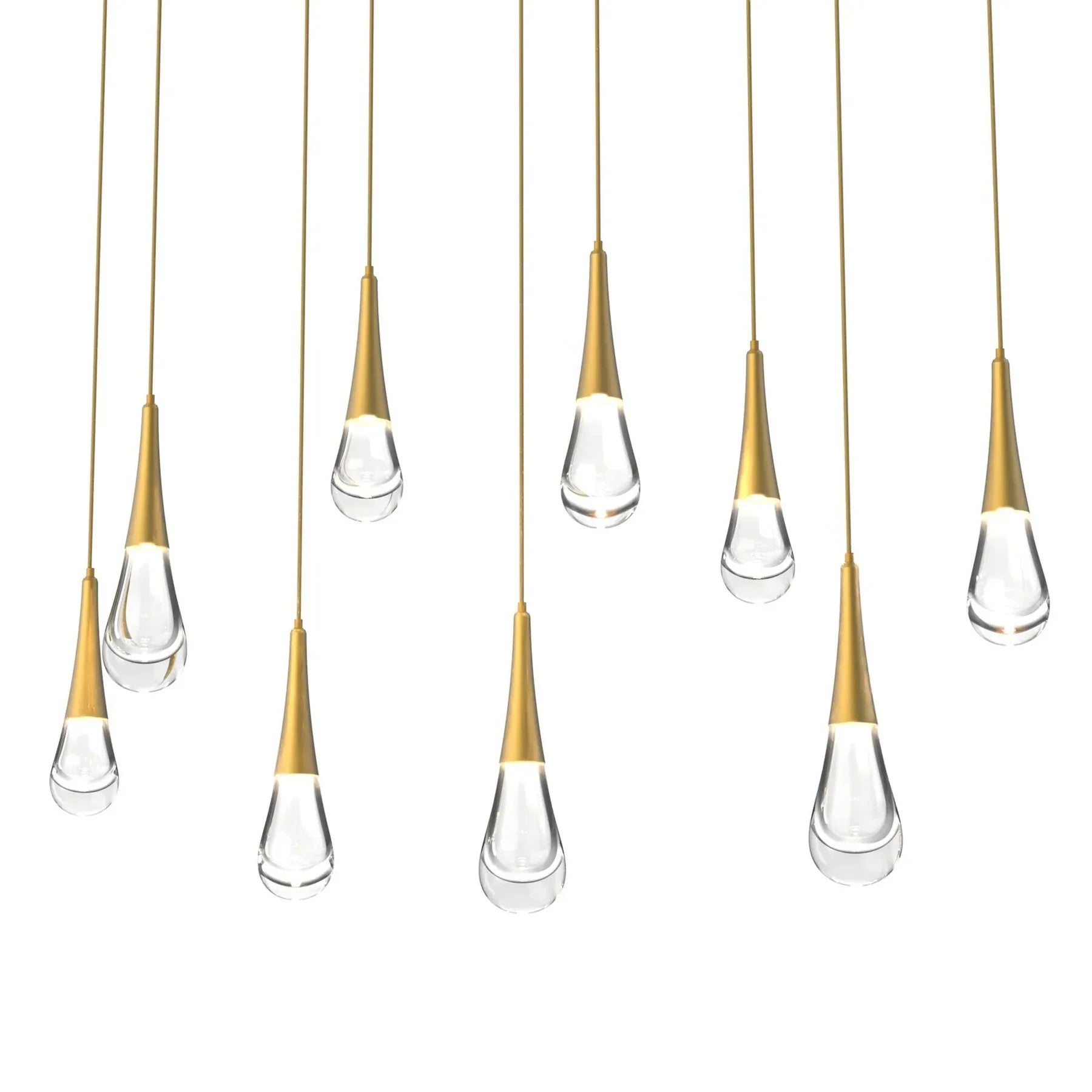 Modern Rectangle LED Chandelier with Water Drop Crystals - Elegant Dining Room Lighting Fixture for Home Decor