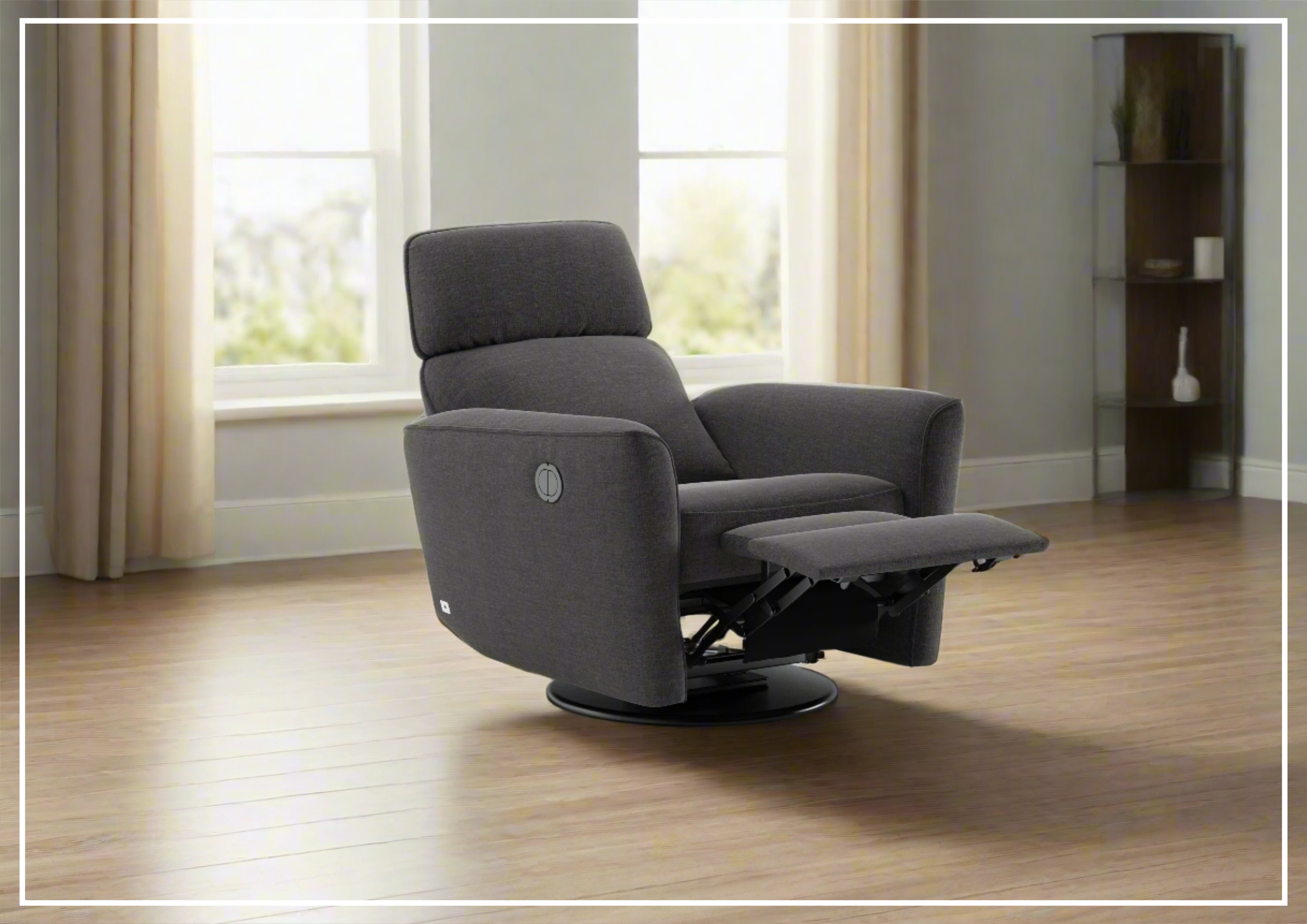 Power & Manual Recliner Chair with Welted Fabric - Comfortable Lift Chair for Living Room, Home Theater & Office - Adjustable Electric Reclining Sofa with USB Charging Port