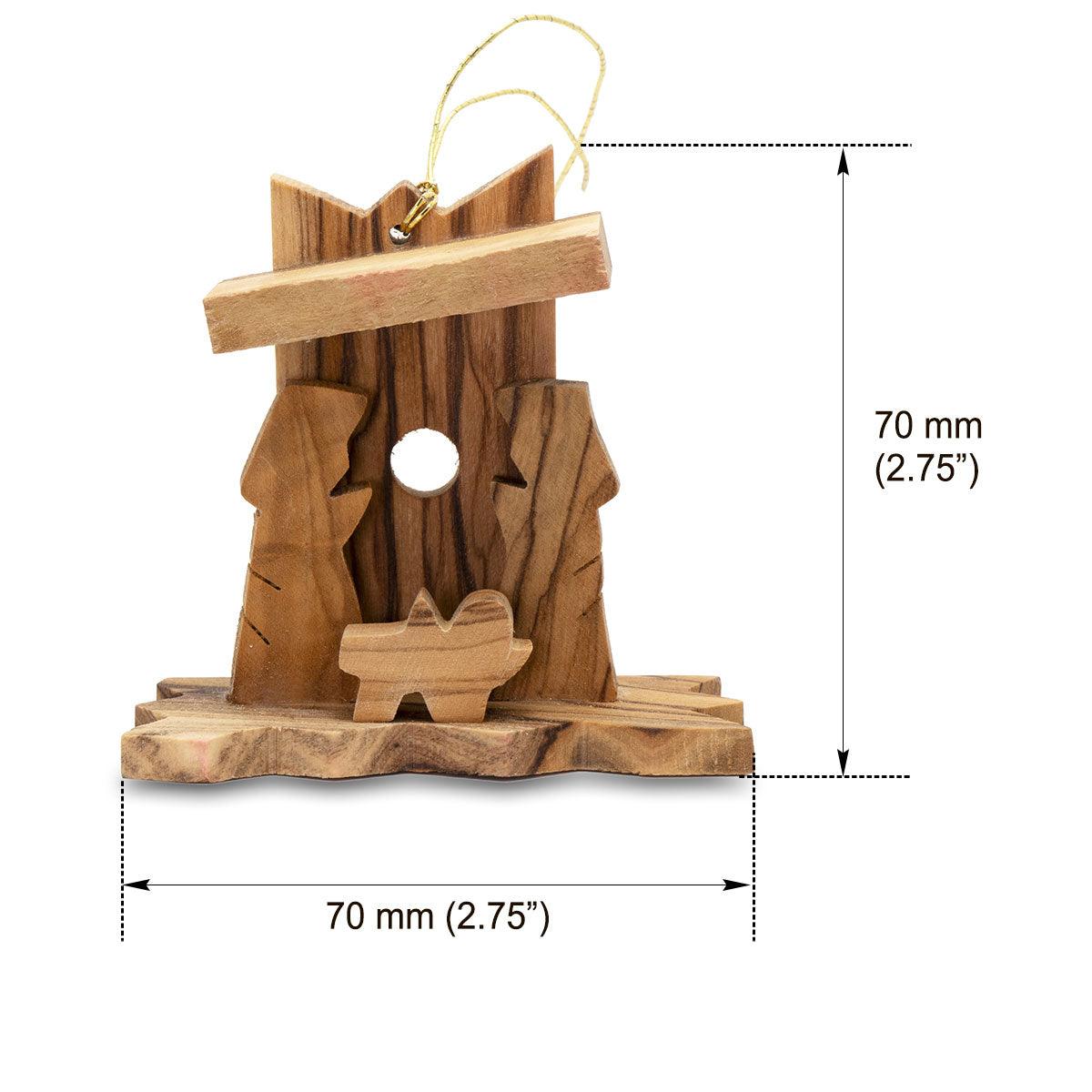 Handcrafted Olive Wood Nativity Scene Christmas Ornaments - Perfect for Holiday Decor, Tree Toppers & Gift Giving
