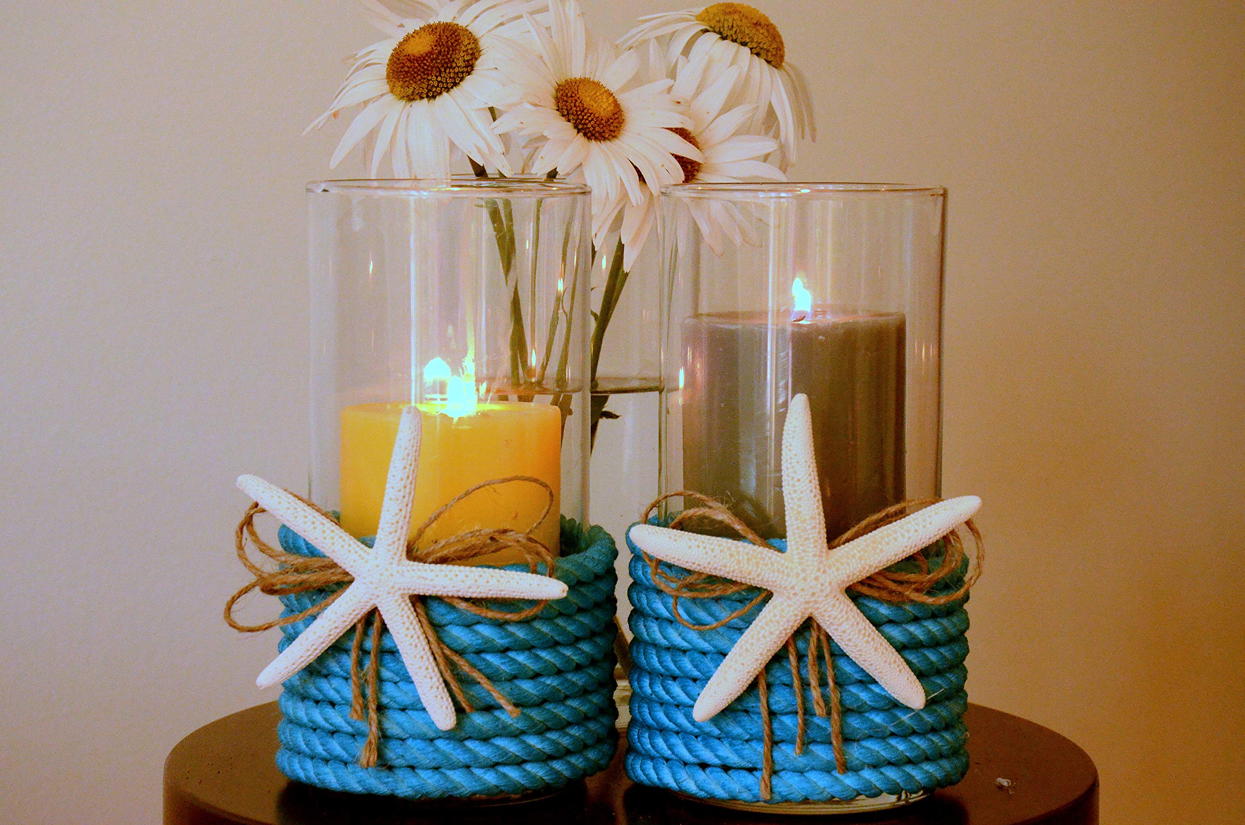 Nautical Theme Wedding Decor - Coastal Summer Wedding Table Centerpiece Candle Holders for Beach & Boho Wedding Decorations | Perfect for Outdoor & Indoor Wedding Receptions