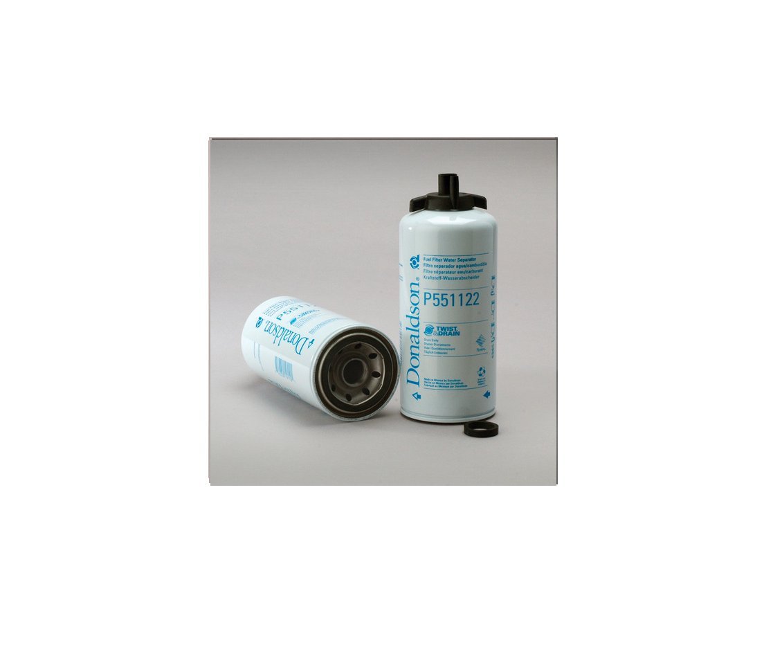 Donaldson P551122 Fuel Filter Water Separator - Spin-on Twist & Drain Design (Pack of 3) - Heavy Duty Replacement for Trucks, Tractors & Marine Engines