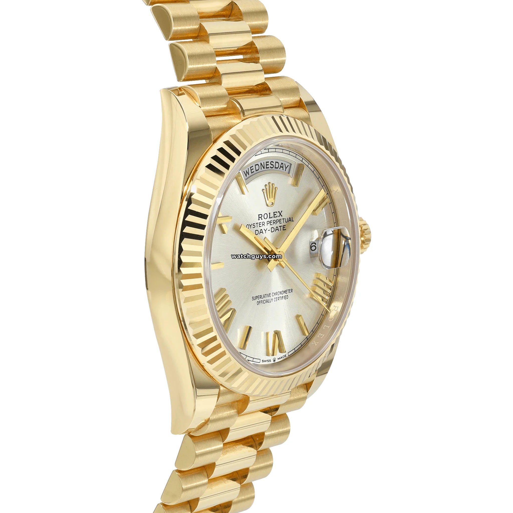 Rolex Day Date 228238 40mm Men's Watch - Silver Dial with Roman Numerals - Luxury Dress Watch for Business & Formal Occasions