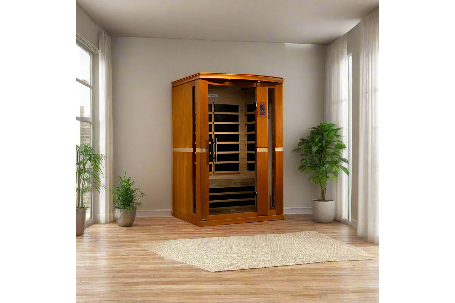Golden Designs Vittoria 2-Person Low EMF FAR Infrared Sauna for Home Spa Relaxation & Detox Therapy