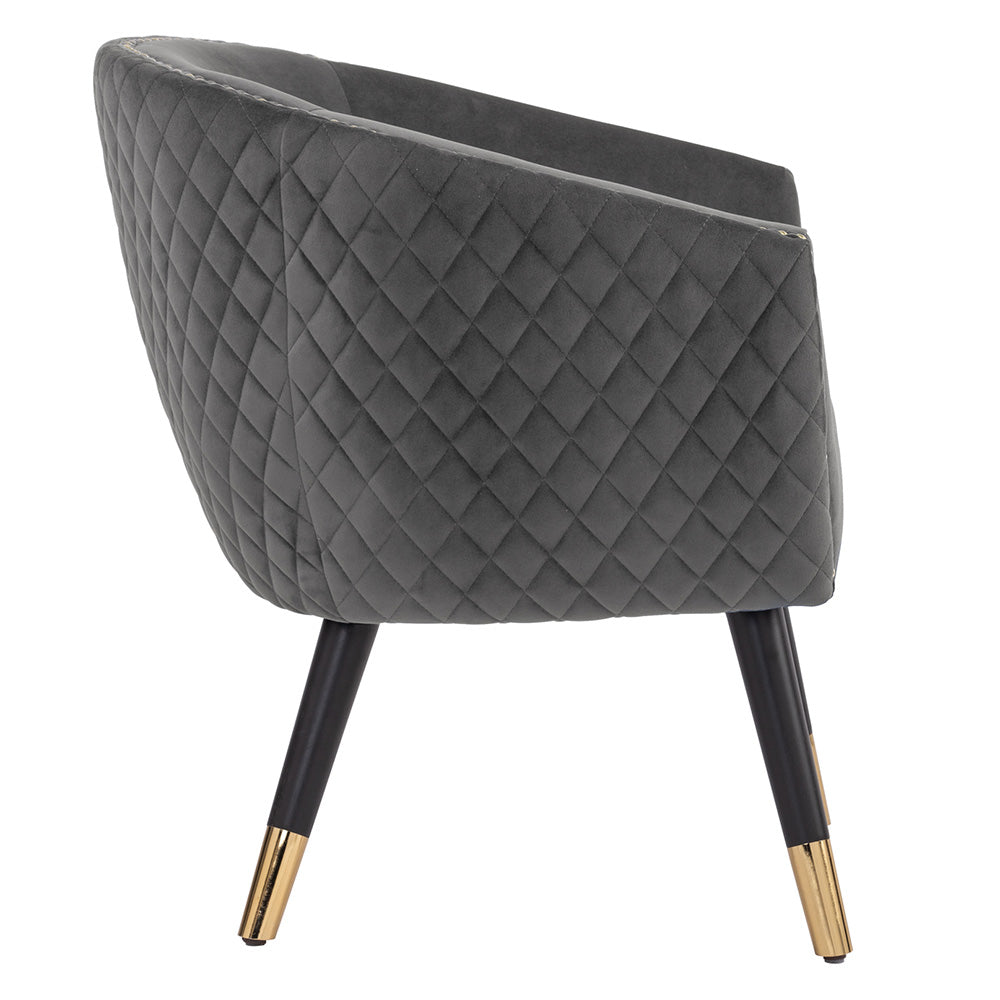 DENIZ Lounge Chair - Grey Modern Accent Chair for Living Room, Bedroom, or Office - Comfortable Upholstered Armchair with Soft Cushions