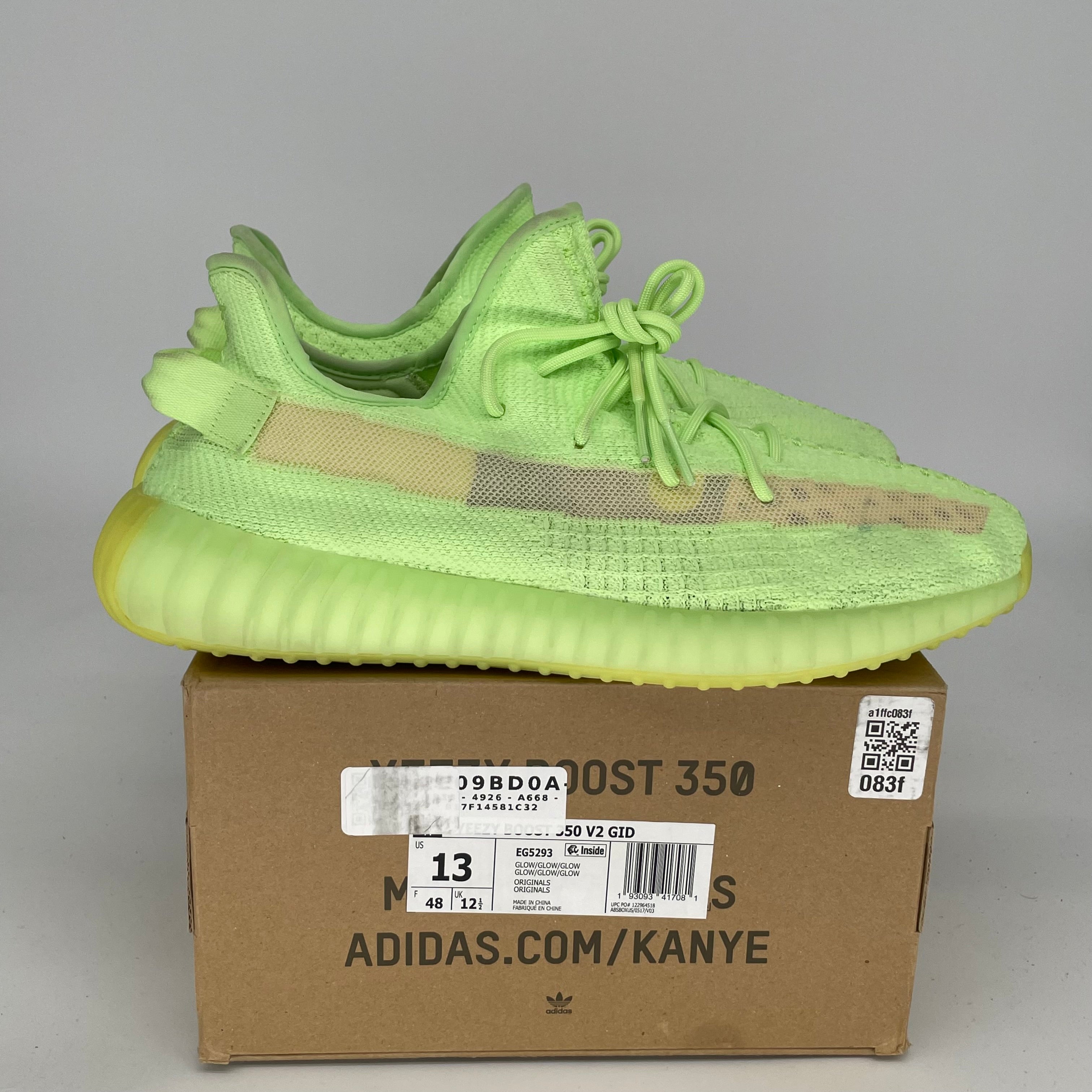 Adidas Yeezy Boost 350 V2 Glow Green - Men's Size 13 Sneakers (EG5293) | Running, Gym & Casual Wear