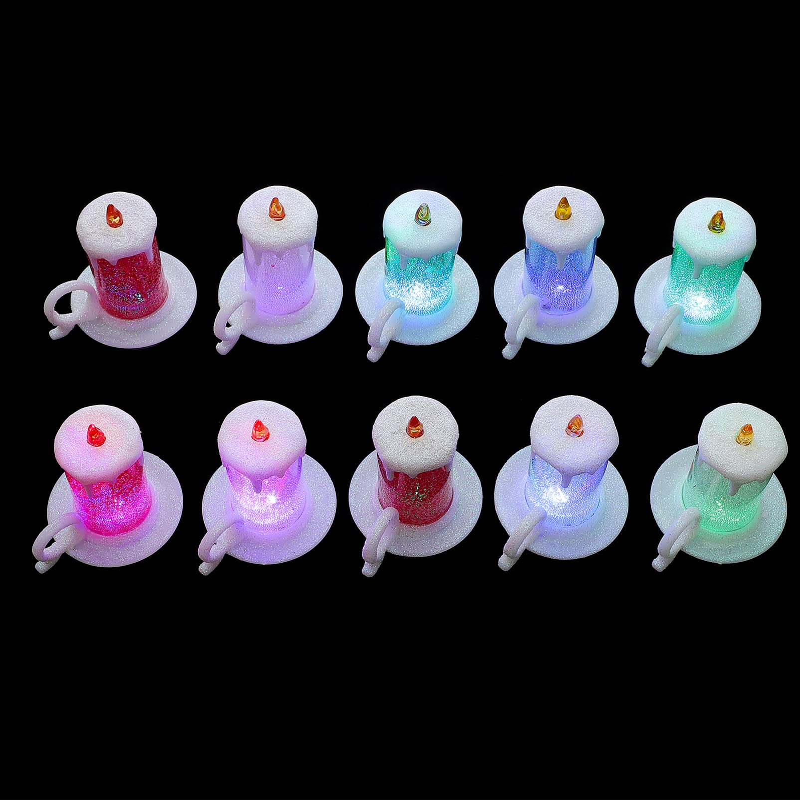 12pcs Flameless LED Christmas Candles - Snowman & Santa Decor for Holiday Tables