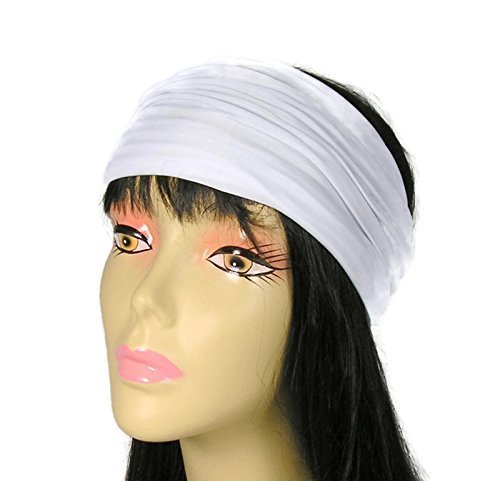 Wide Lycra Head Wrap - Stay in Place Black Chef Headband for Cooking & Biking - Adjustable Sweatband for Sports, Workouts & Outdoor Activities - Custom Sizes Available