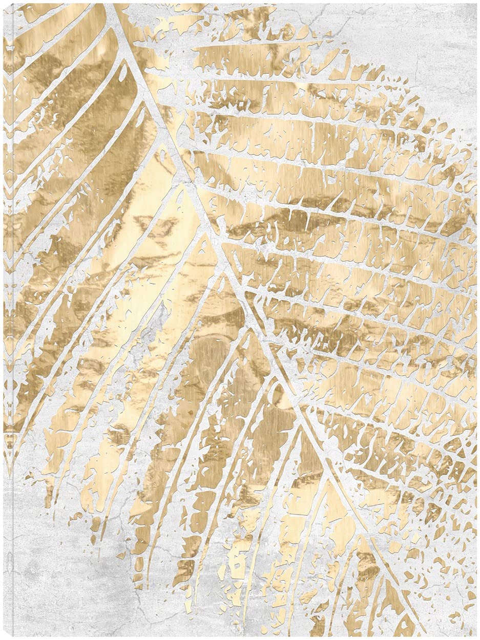 Tropical Gold Fine Art Canvas Wall Decor by Belle Maison - 24x32 Inch Ready to Hang Painting for Living Room, Bedroom, Office & More - Beach House & Coastal Style Home Decor