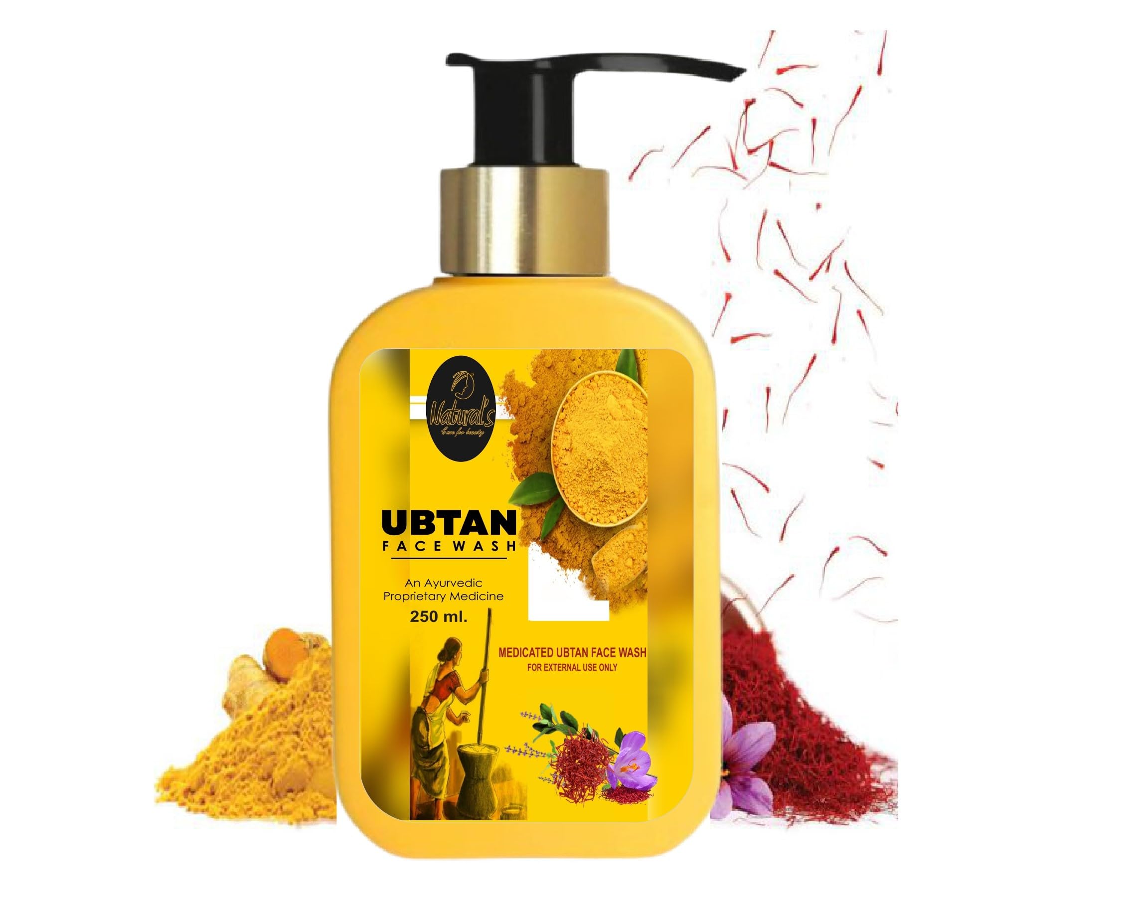 Natural's Care for Beauty Ubtan Face Wash 250ml - Herbal Cleanser for Glowing Skin | Daily Use for Acne, Dark Spots & Brightening | Perfect for Morning & Night Routine