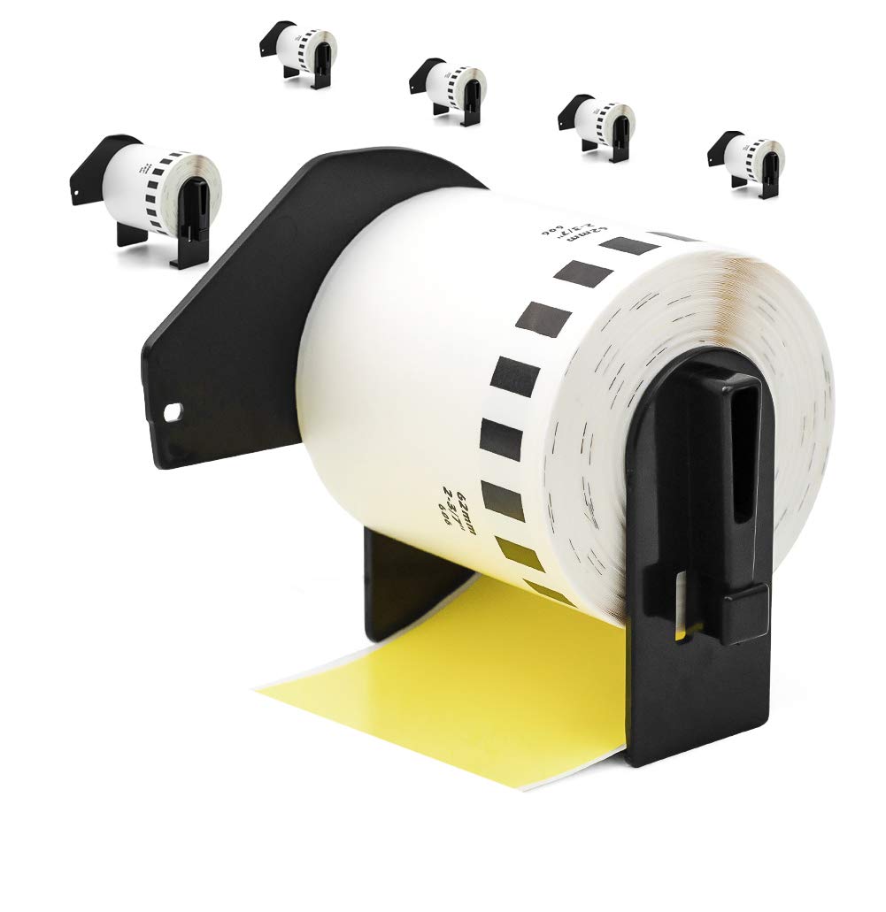 Orison DK-2606 Continuous Length Film Tape - 6 Rolls of Yellow Labels 2.4