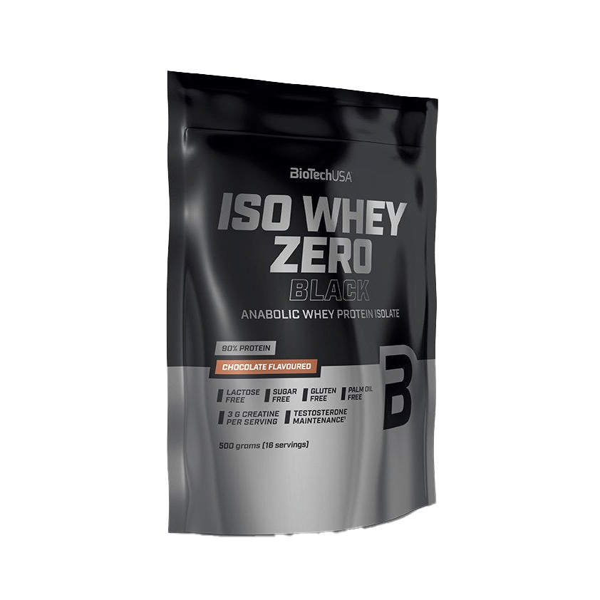 BioTechUSA Iso Whey Zero Black Strawberry Protein Powder - 500g for Muscle Recovery & Post-Workout Nutrition | Premium Whey Isolate Supplement for Athletes & Fitness Enthusiasts