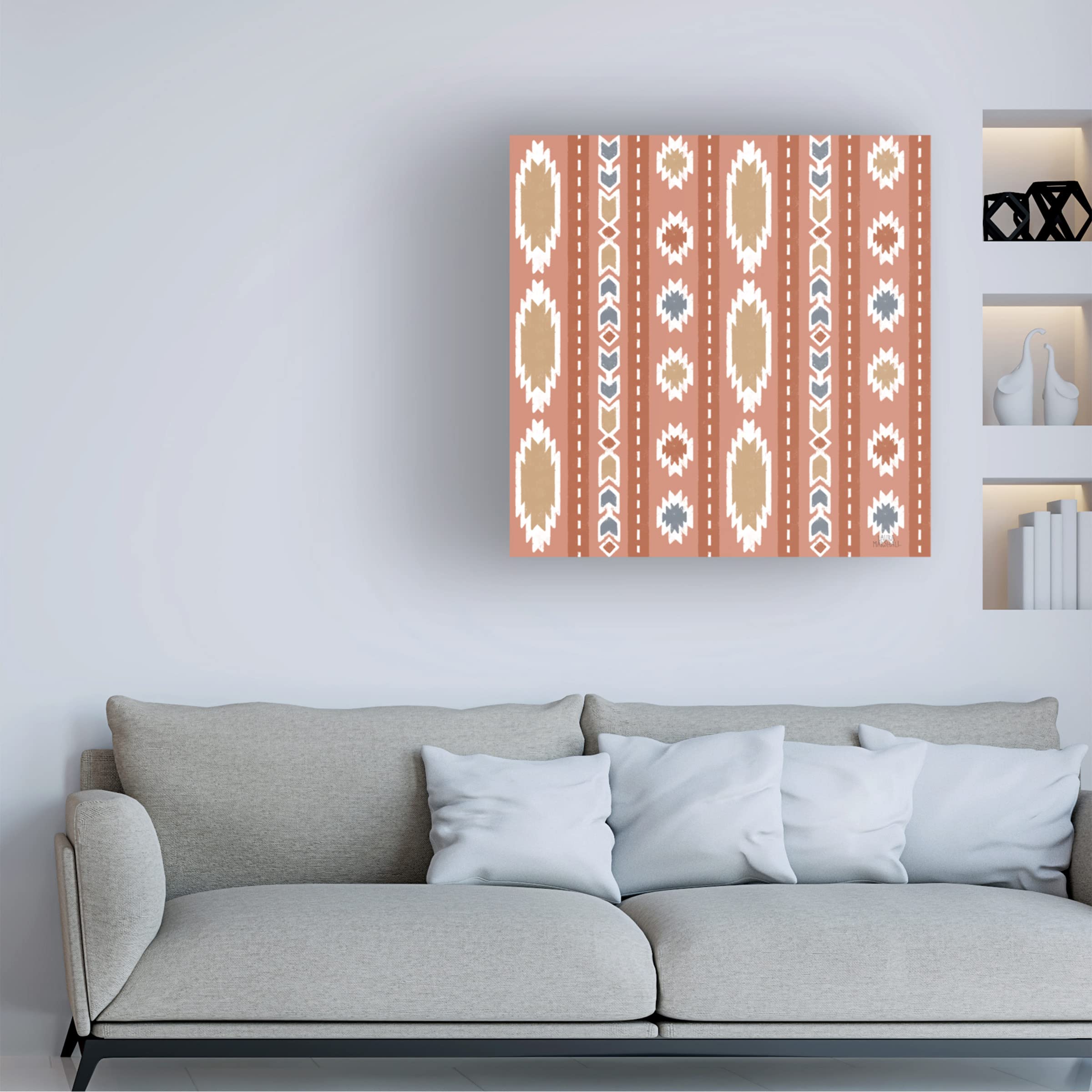 Laura Marshall 'Gone Glamping Pattern II' Canvas Wall Art - Nature Inspired Camping Decor for Living Room, Bedroom & Cabin
