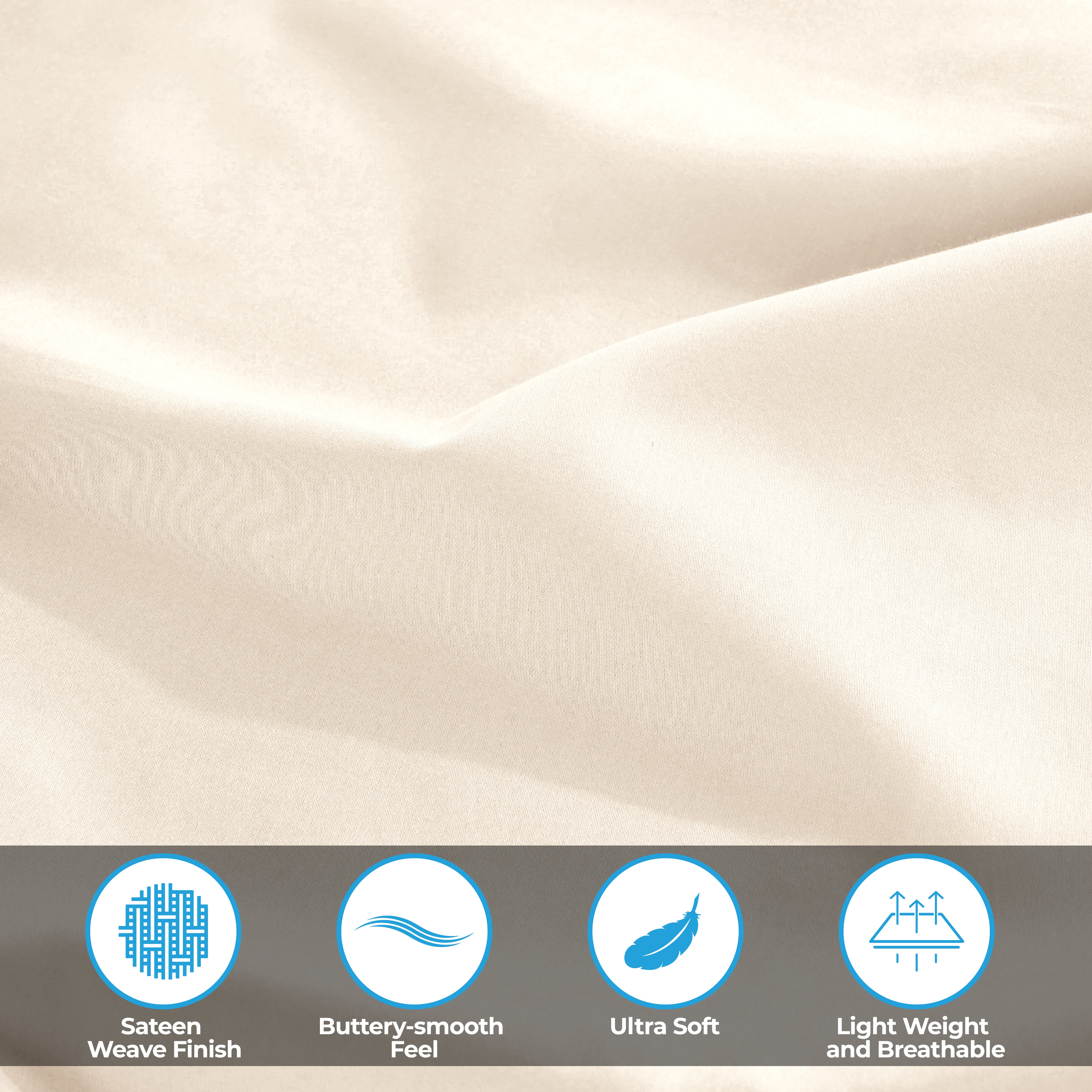 Premium 300 Thread Count Egyptian Cotton Bed Sheet Set - Soft, Breathable & Durable for Ultimate Comfort - Perfect for Luxury Bedrooms & Hotels