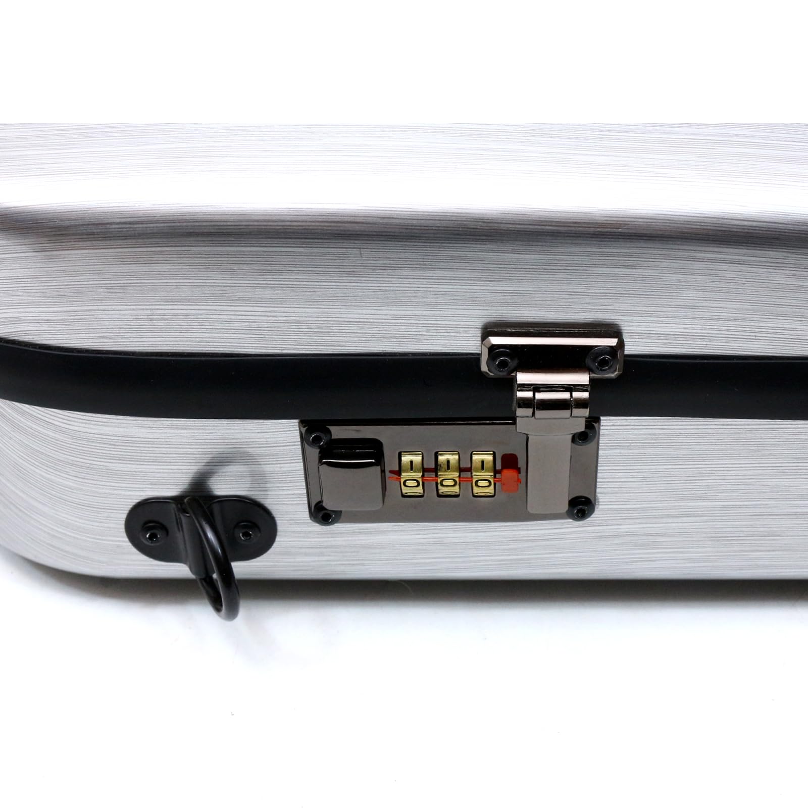Premium 4/4 Full Size Carbon Fiber Oblong Violin Case - Hard Shell Rectangle Design with Soft Padding, Back Straps & Music Sheet Bag (Silver with Code Lock) - Perfect for Professional Musicians, Travel & Storage Protection