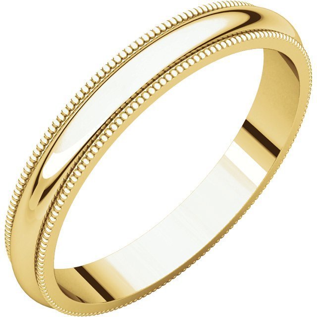 14K Gold 3mm Milgrain Wedding Band for Women - Elegant & Timeless Bridal Ring for Engagement, Anniversary & Special Occasions