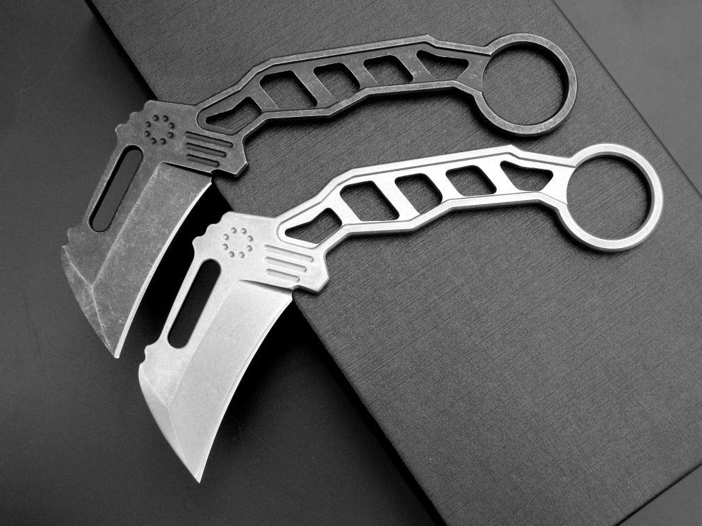 D2 Steel Fixed Blade Knife - Ccanku C1120 Outdoor Survival Knife with Kydex Sheath | All Steel Handle Claw Knife for Camping, Hunting & Bushcraft (Black) | Perfect for Wilderness Adventures & Tactical Use