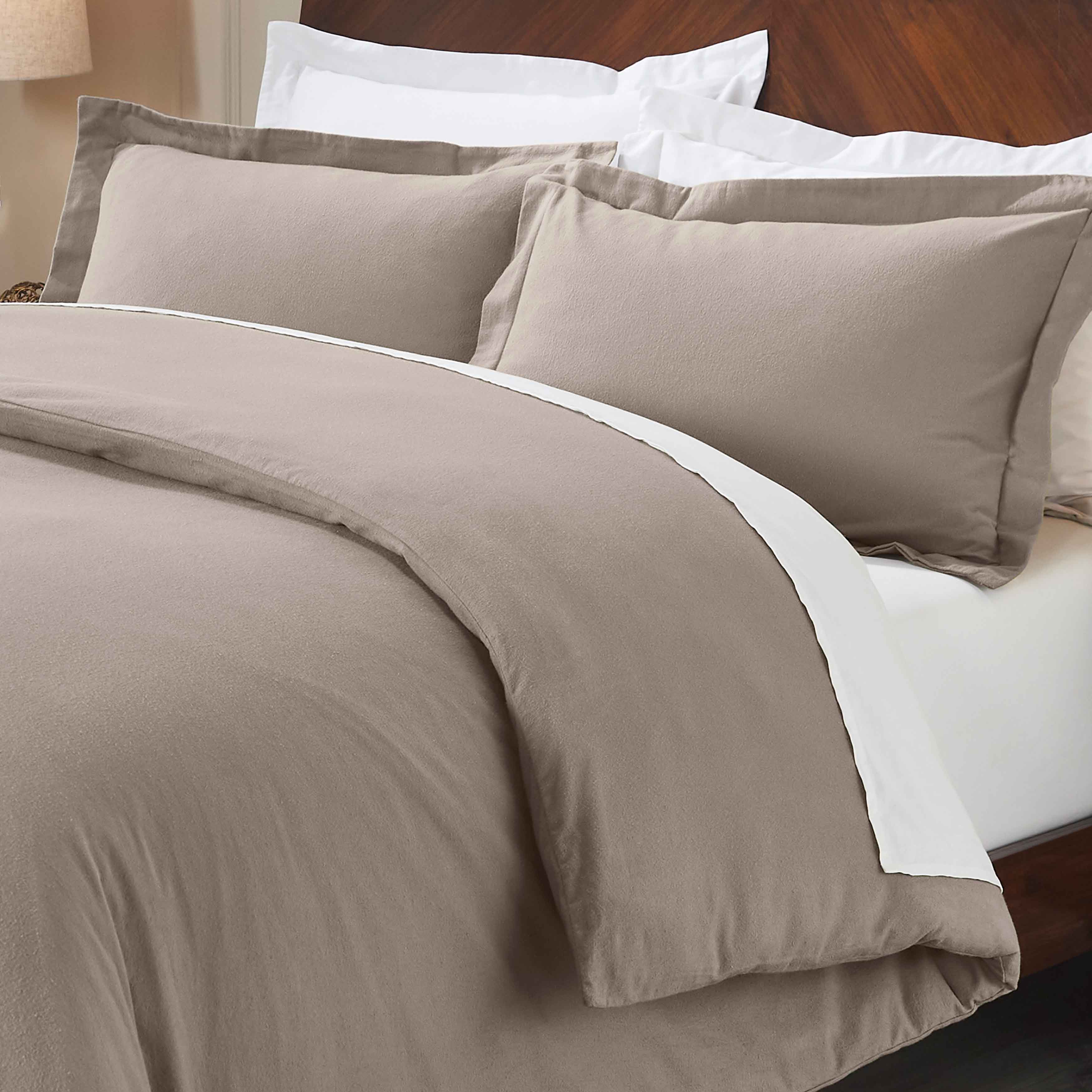 Premium Rome Flannel Cotton Solid Brushed Duvet Cover Set - Soft & Cozy Queen/King Size Bedding for Winter - Perfect for Cold Weather & Cozy Bedroom Decor