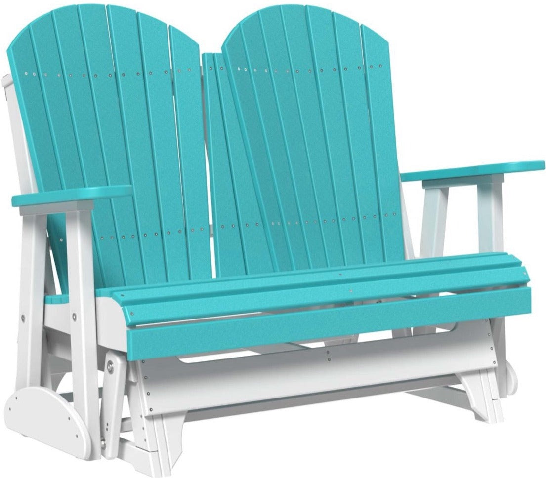 LuxCraft 4-Foot Adirondack Glider Chair - Outdoor Patio Swing for Garden, Porch & Backyard Relaxation