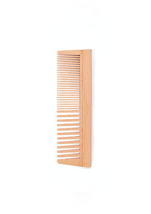 FSC Certified Beech Wood Wide Tooth Comb for Men & Women - Natural Wooden Hairbrush for Detangling, Styling & Scalp Massage - Perfect for Thick, Curly Hair & Wet Hair Care